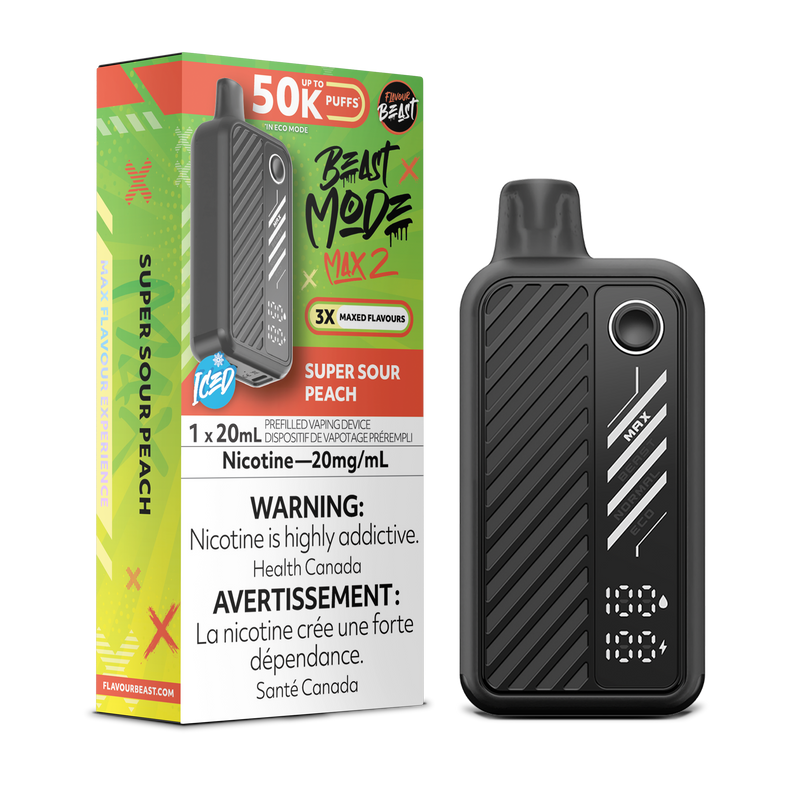 SUPER SOUR PEACH - FLAVOUR BEAST BEAST MODE MAX 2 (20mL) (ONTARIO)