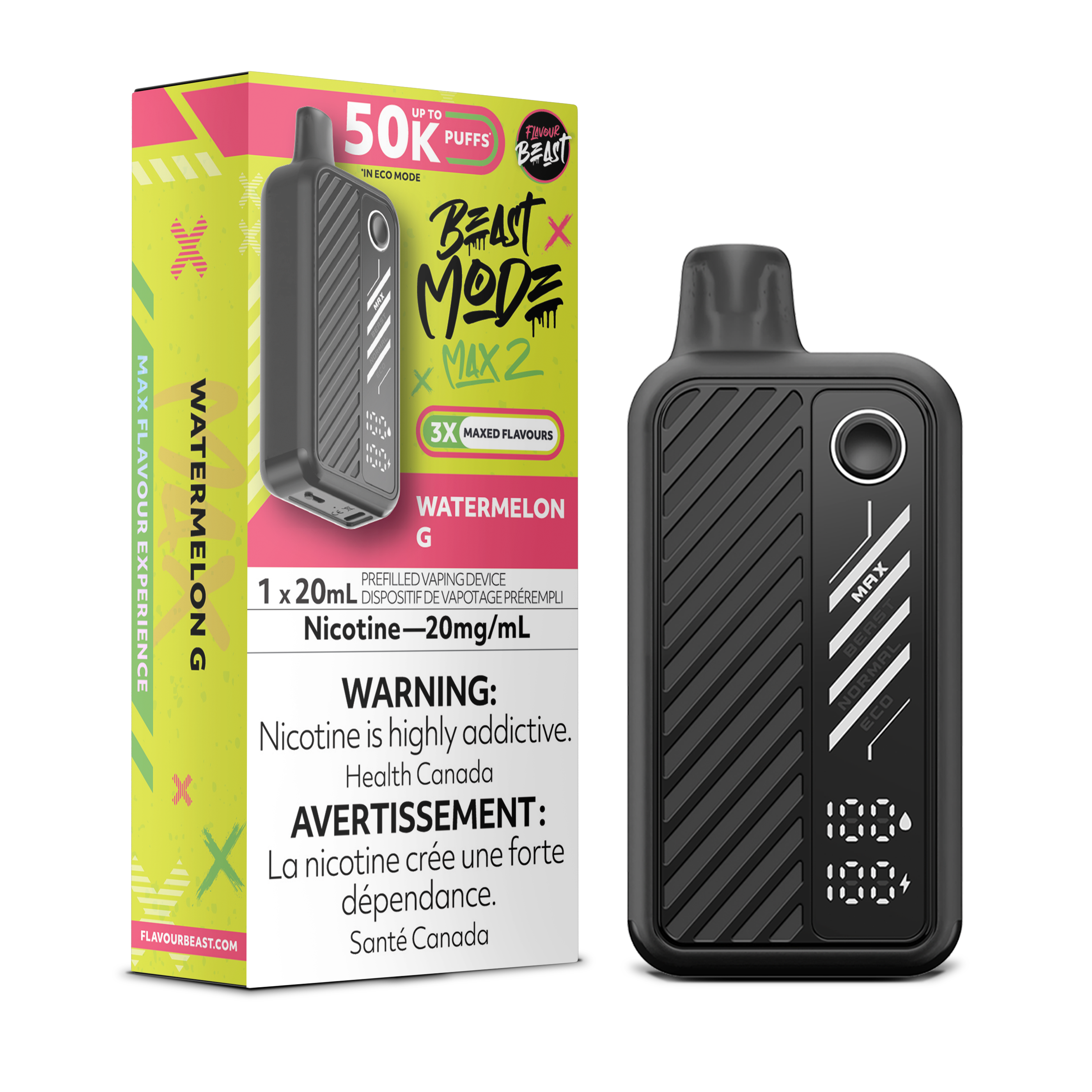 WATERMELON G - FLAVOUR BEAST BEAST MODE MAX 2 (20mL) (ONTARIO)