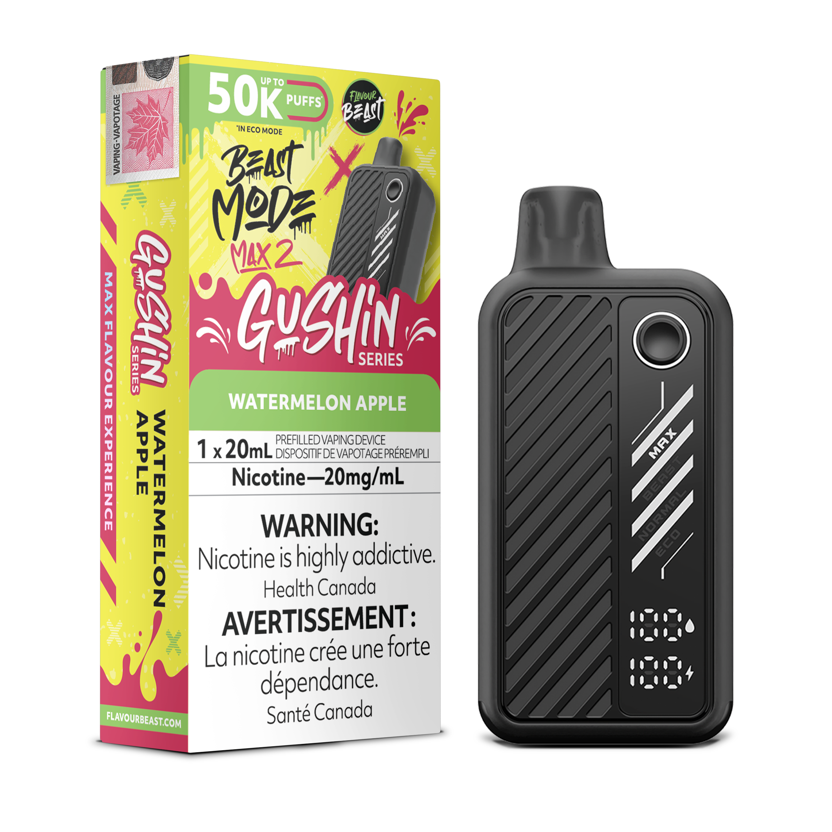 GUSHIN WATERMELON APPLE  - FLAVOUR BEAST BEAST MODE MAX 2 (20mL) (ONTARIO)