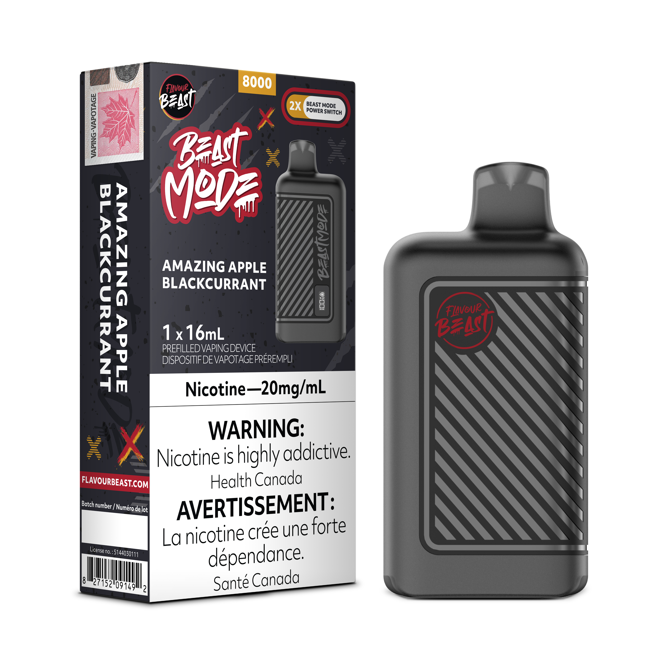 AMAZING APPLE BLACKCURRANT - FLAVOUR BEAST BEAST MODE 8K (ONTARIO)