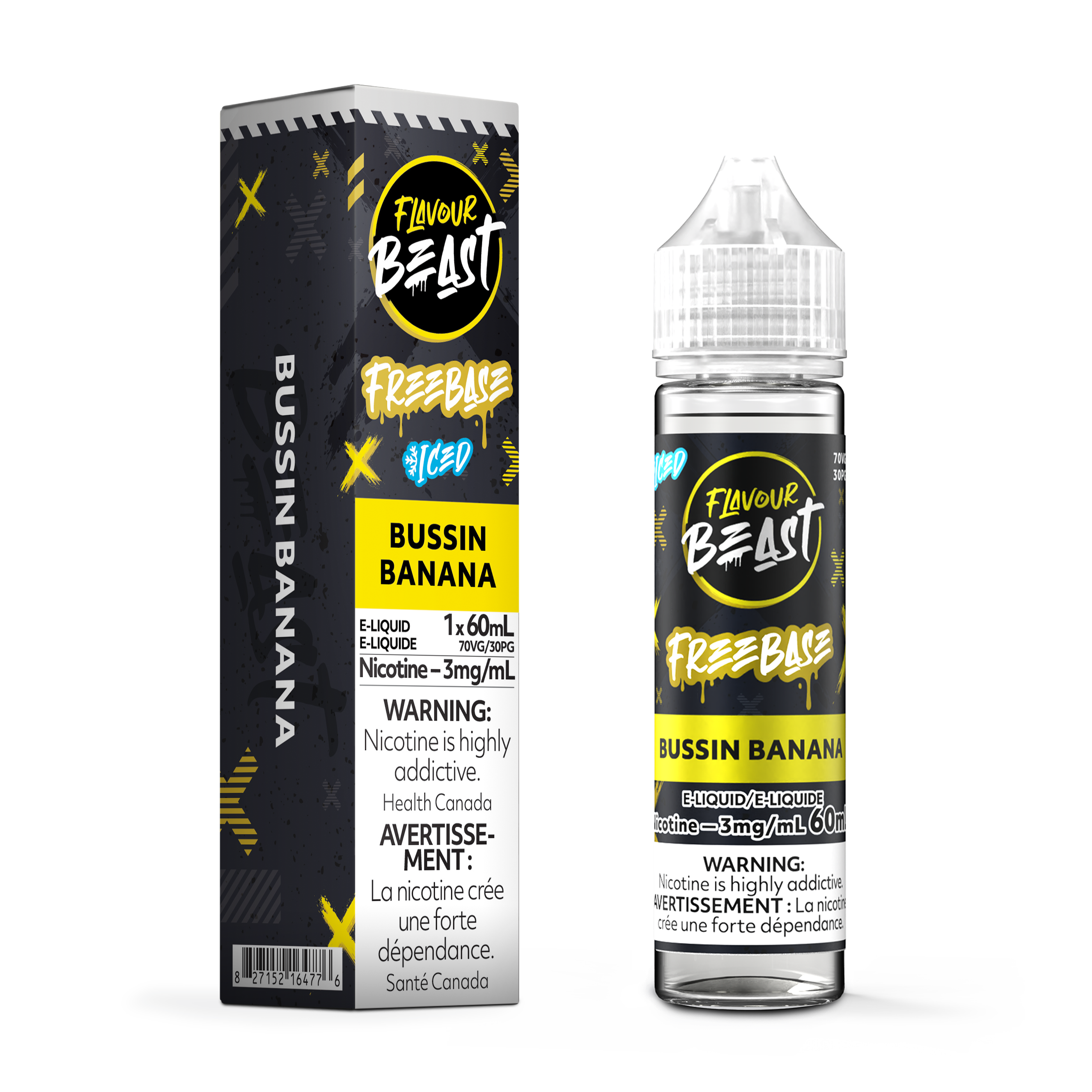 BUSSIN BANANA - FLAVOUR BEAST FREEBASE E LIQUID (60mL) (ONTARIO)