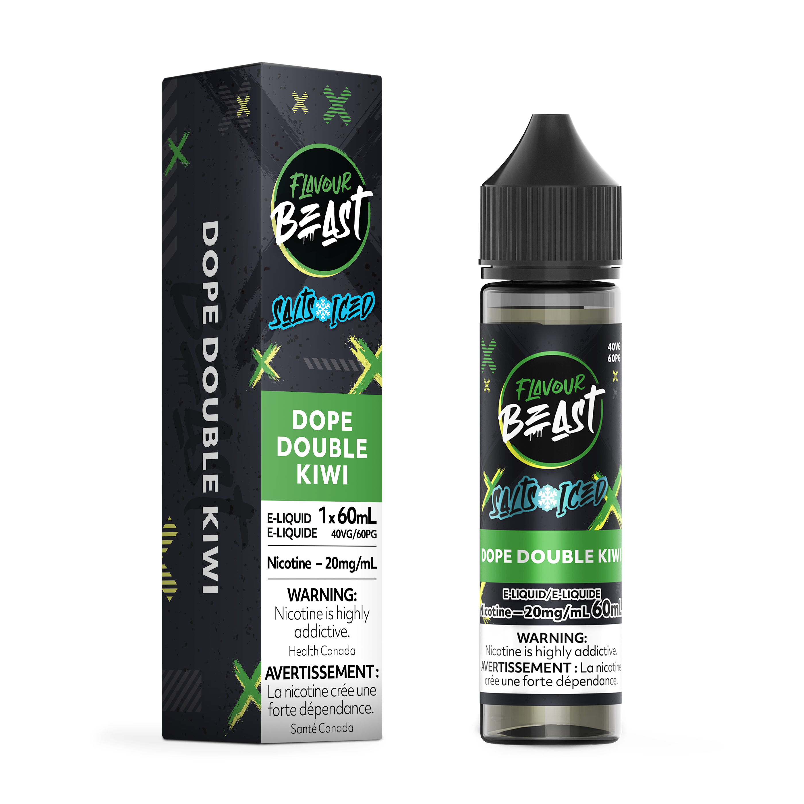 DOPE DOUBLE KIWI (ICED) - FLAVOUR BEAST E LIQUID (60mL) (ONTARIO)