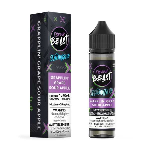 GRAPPLIN' GRAPE SOUR APPLE (ICED) - FLAVOUR BEAST E LIQUID (60mL) (ONTARIO)