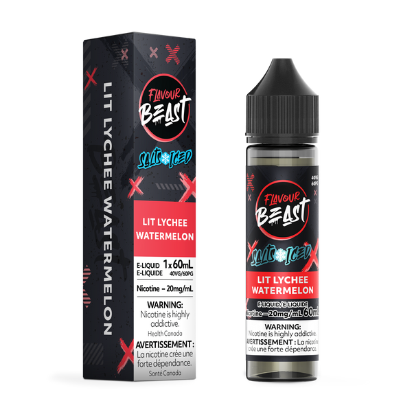 LIT LYCHEE WATERMELON (ICED) - FLAVOUR BEAST E LIQUID (60mL) (ONTARIO)