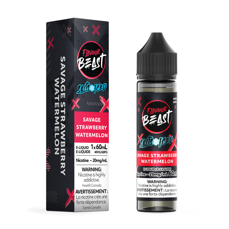 SAVAGE STRAWBERRY WATERMELON - FLAVOUR BEAST E LIQUID (60mL) (ONTARIO)