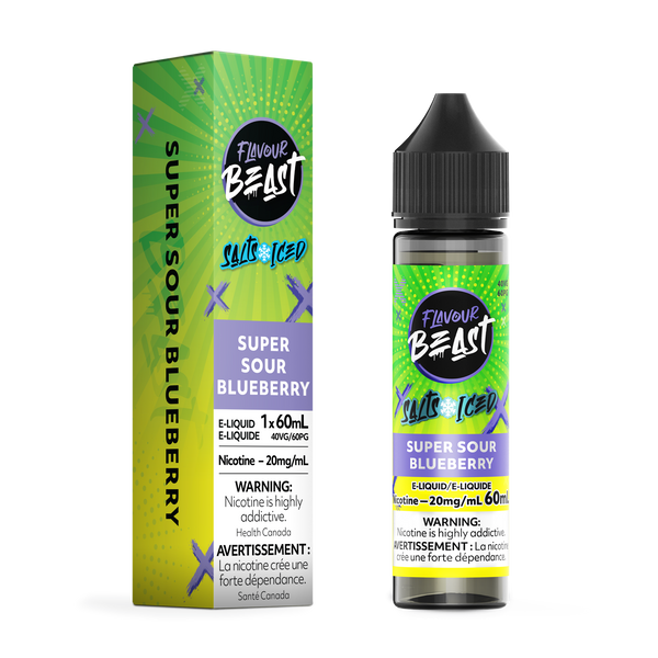 SUPER SOUR BLUEBERRY (ICED) - FLAVOUR BEAST E LIQUID (60mL) (ONTARIO)