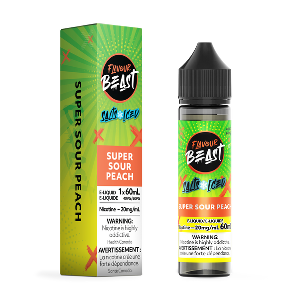 SUPER SOUR PEACH (ICED) - FLAVOUR BEAST E LIQUID (60mL) (ONTARIO)
