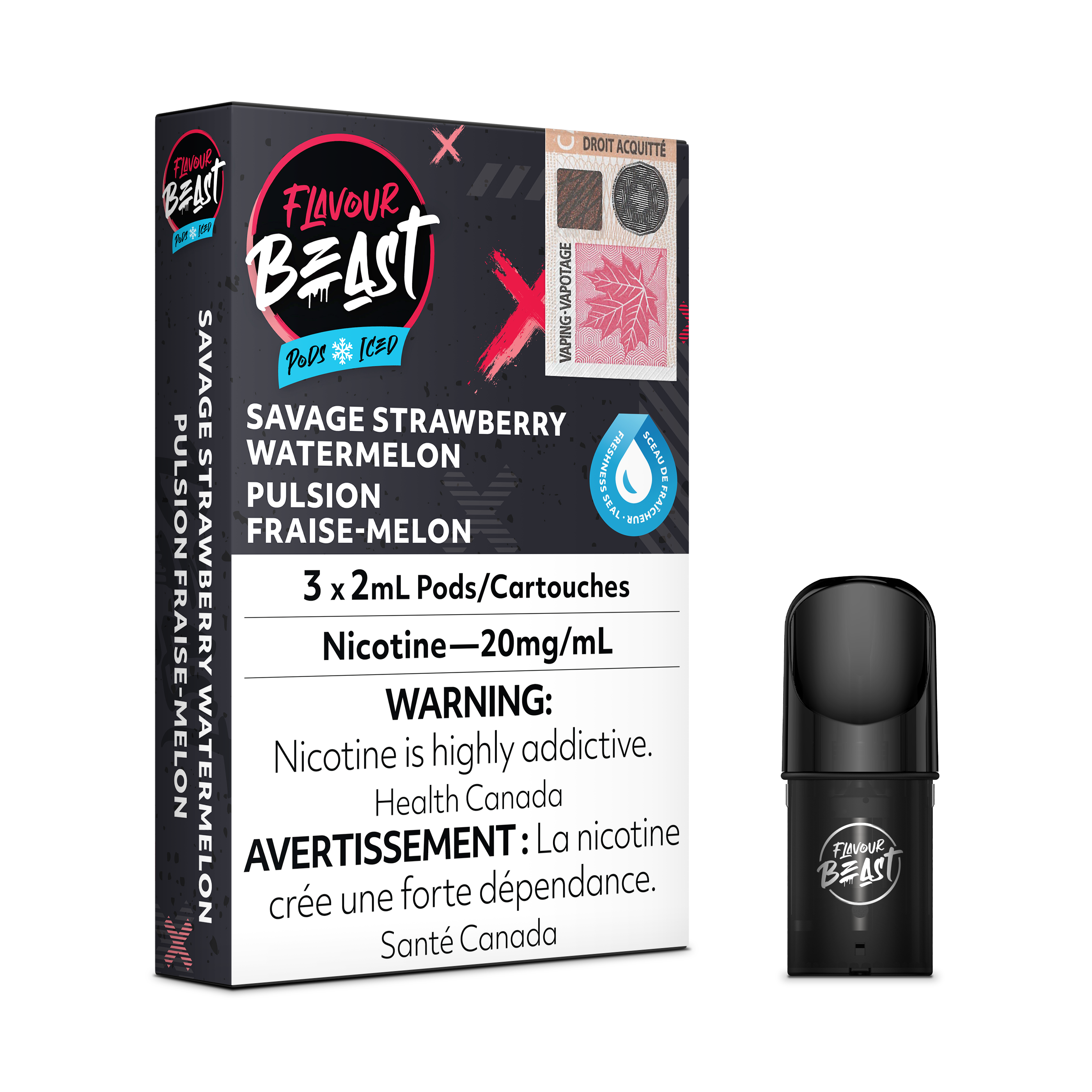 SAVAGE STRAWBERRY WATERMELON - FLAVOUR BEAST PODS (ONTARIO)
