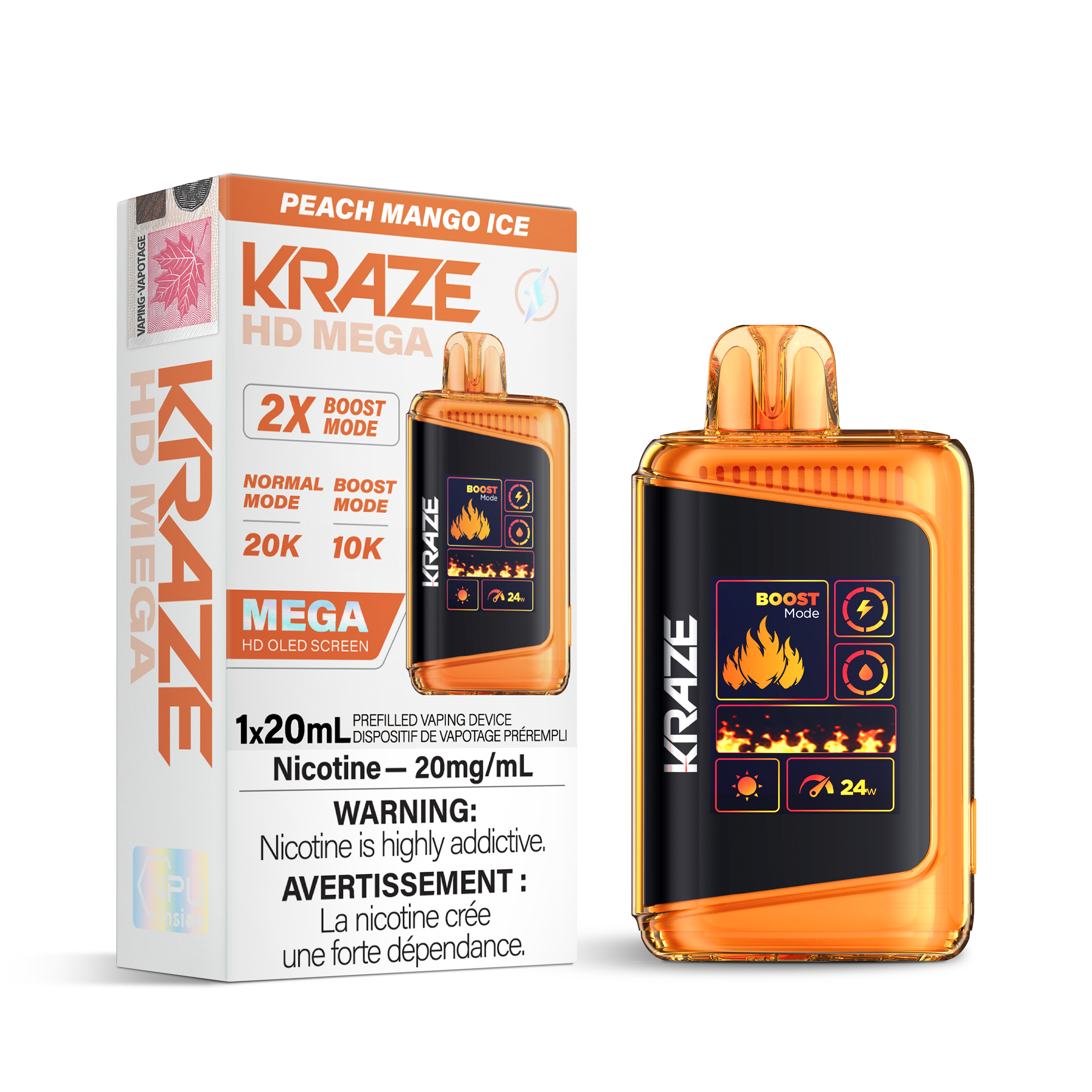 PEACH MANGO ICE - KRAZE HD MEGA