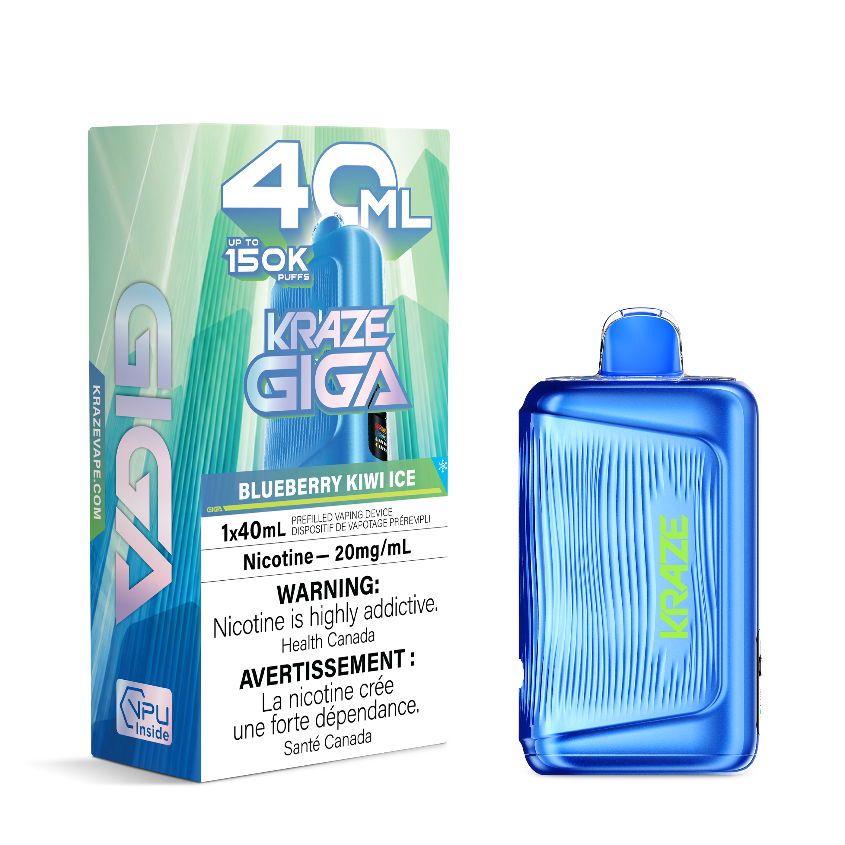 BLUEBERRY KIWI ICE - KRAZE GIGA (40mL)