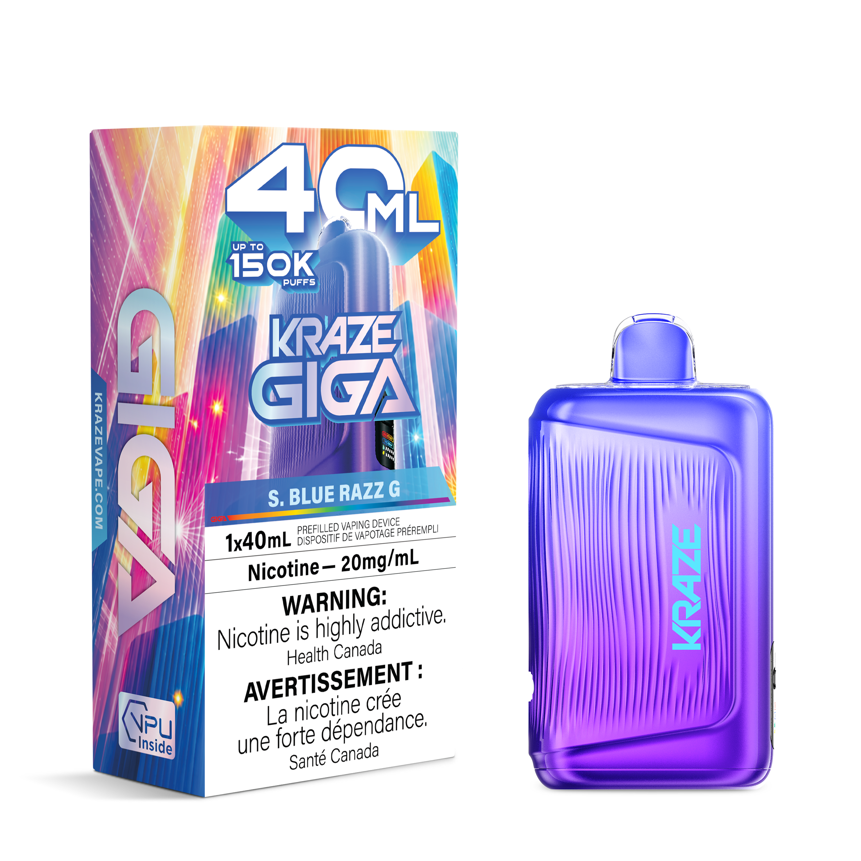 S. BLUE RAZZ G - KRAZE GIGA (40mL)