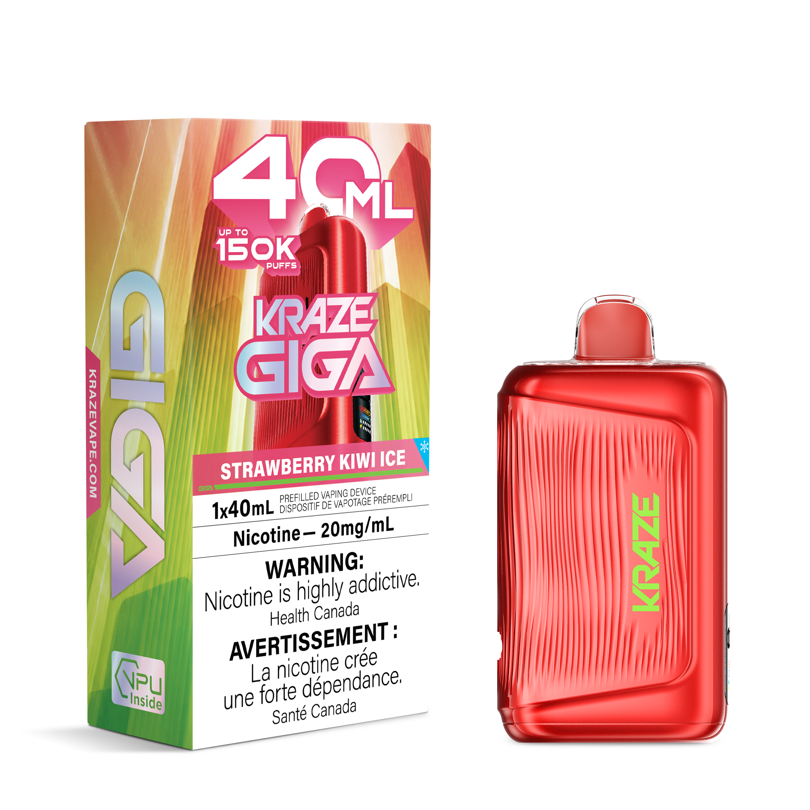 STRAWBERRY KIWI ICE - KRAZE GIGA (40mL)