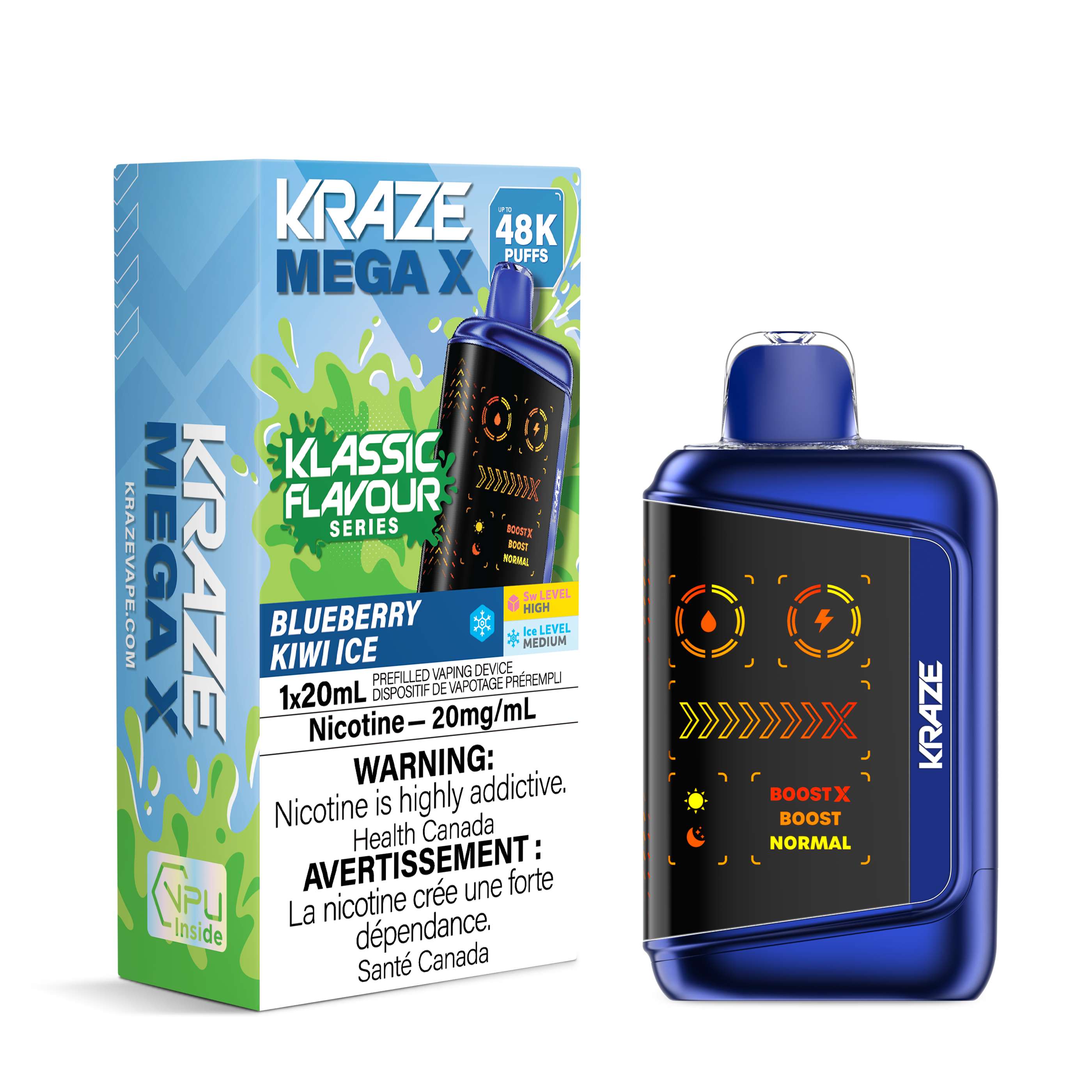 BLUEBERRY KIWI ICE - KRAZE MEGA X (20mL)