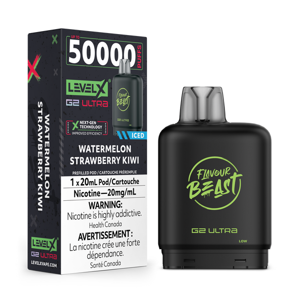 WATERMELON STRAWBERRY KIWI - FLAVOUR BEAST LEVEL X G2 ULTRA (20mL) (ONTARIO)