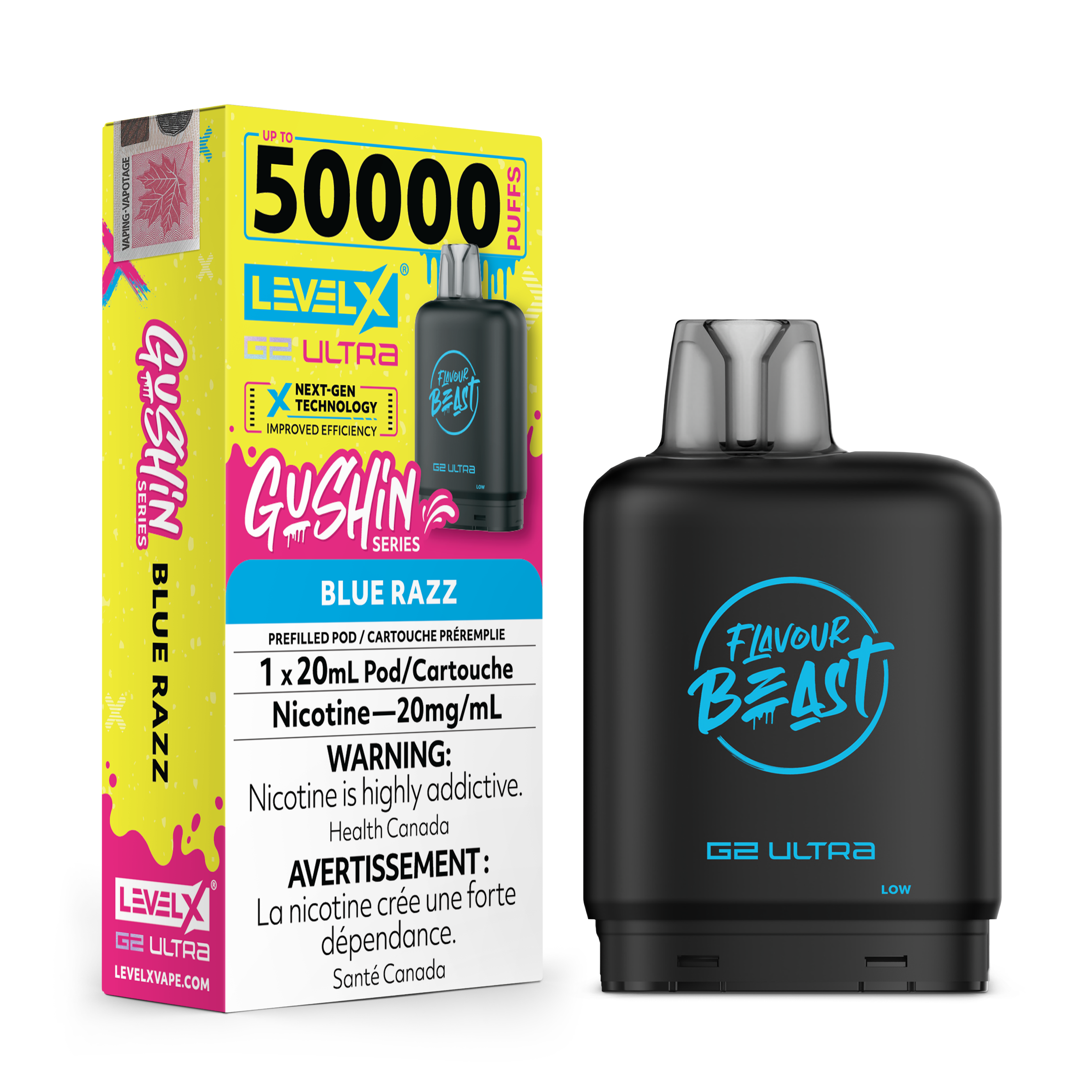 GUSHIN BLUE RAZZ - FLAVOUR BEAST LEVEL X G2 ULTRA (20mL) (ONTARIO)