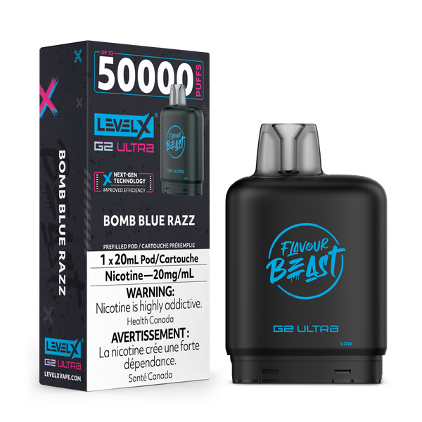 BOMB BLUE RAZZ - FLAVOUR BEAST LEVEL X G2 ULTRA (20mL) (ONTARIO)