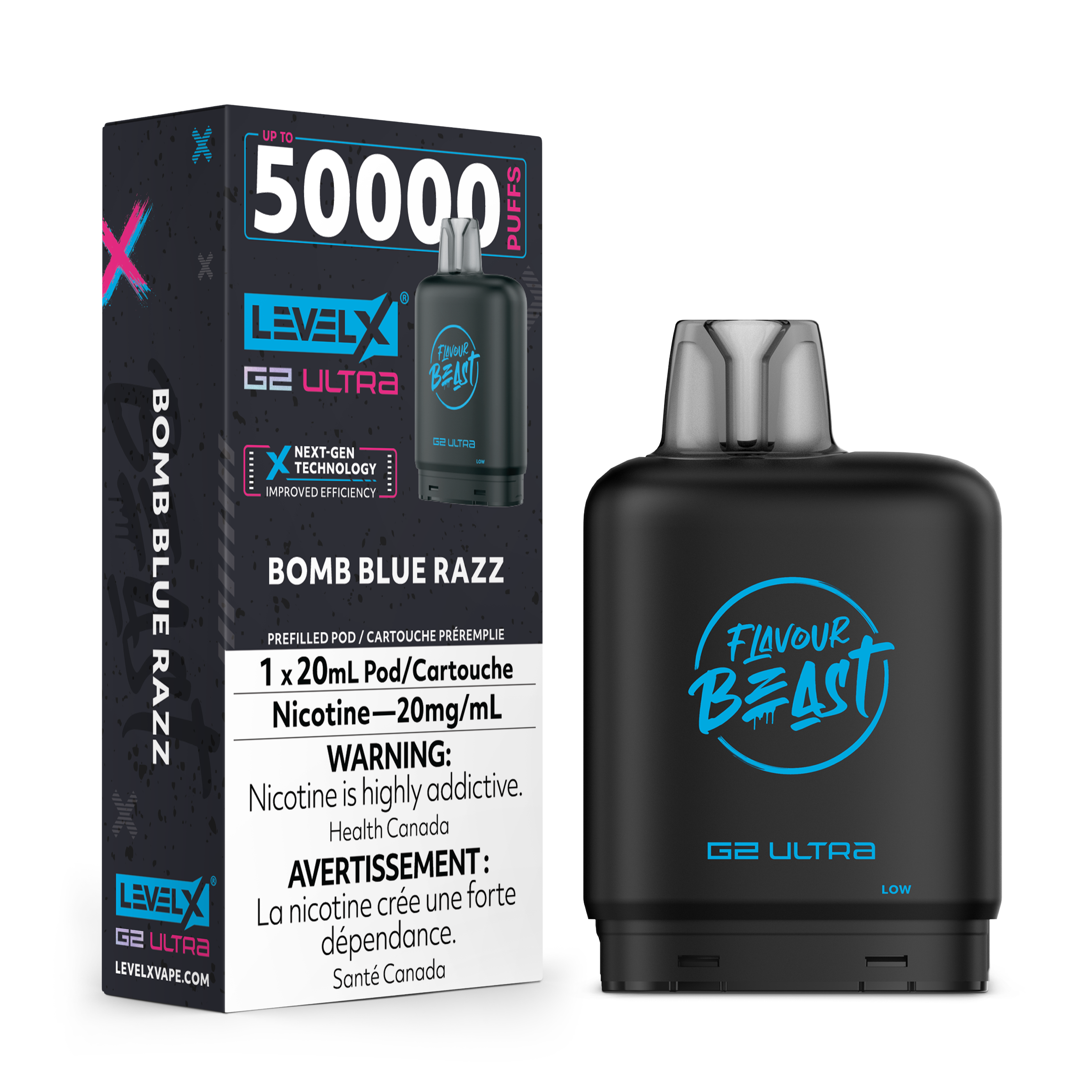 BOMB BLUE RAZZ - FLAVOUR BEAST LEVEL X G2 ULTRA (20mL) (ZERO NICOTINE)