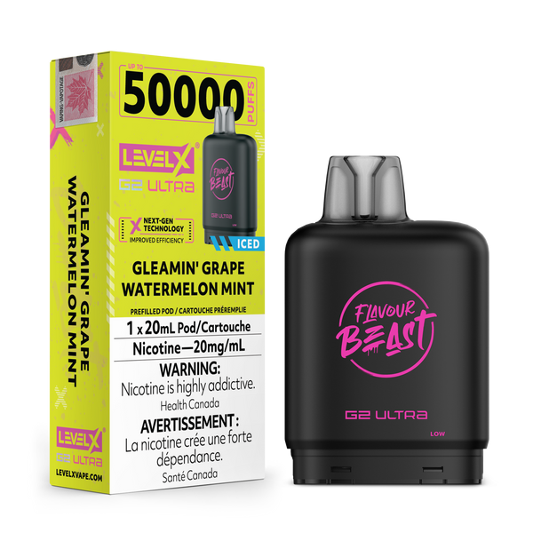 GLEAMIN' GRAPE WATERMELON MINT - FLAVOUR BEAST LEVEL X G2 ULTRA (20mL) (ONTARIO)