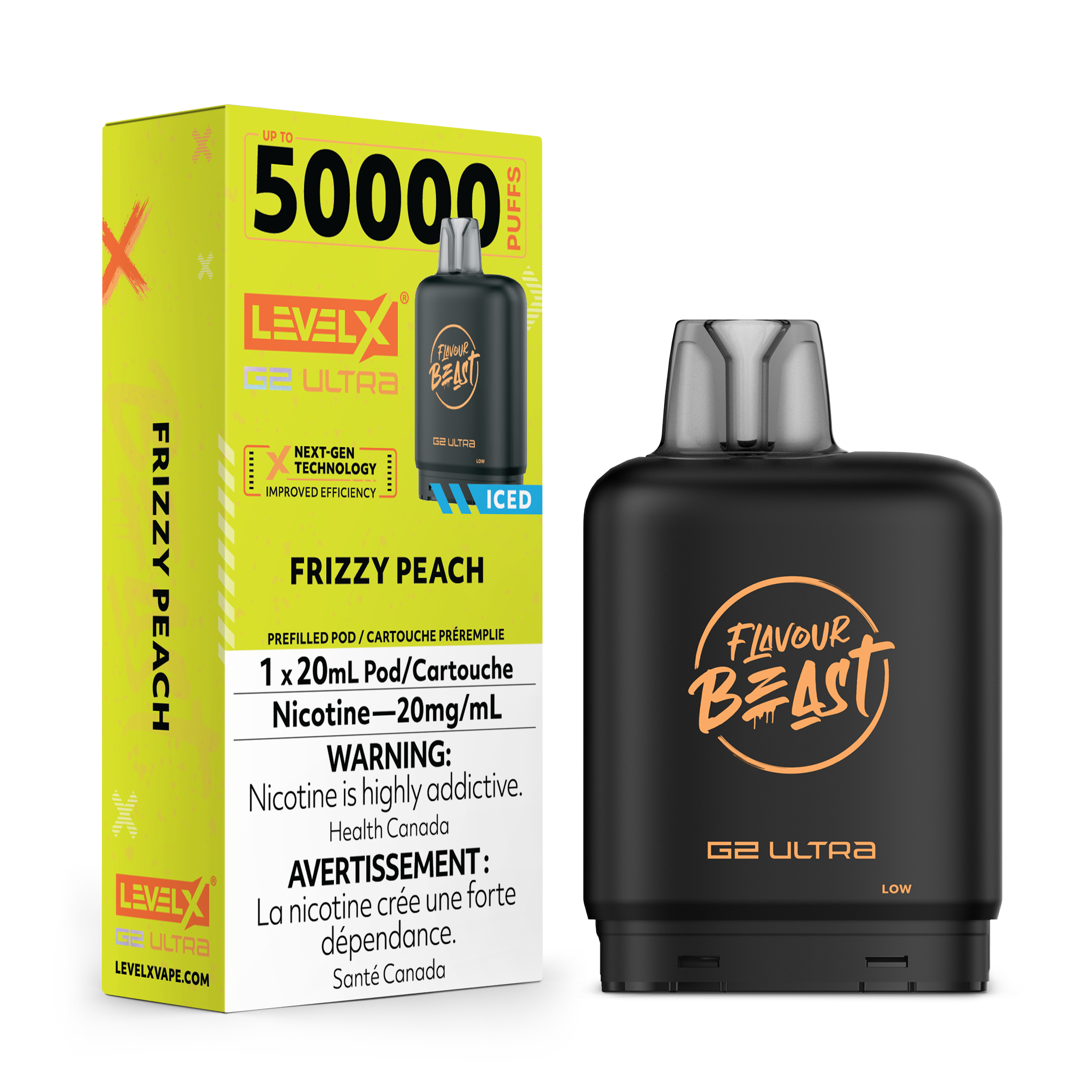 FRIZZY PEACH - FLAVOUR BEAST LEVEL X G2 ULTRA (20mL) (ZERO NICOTINE)