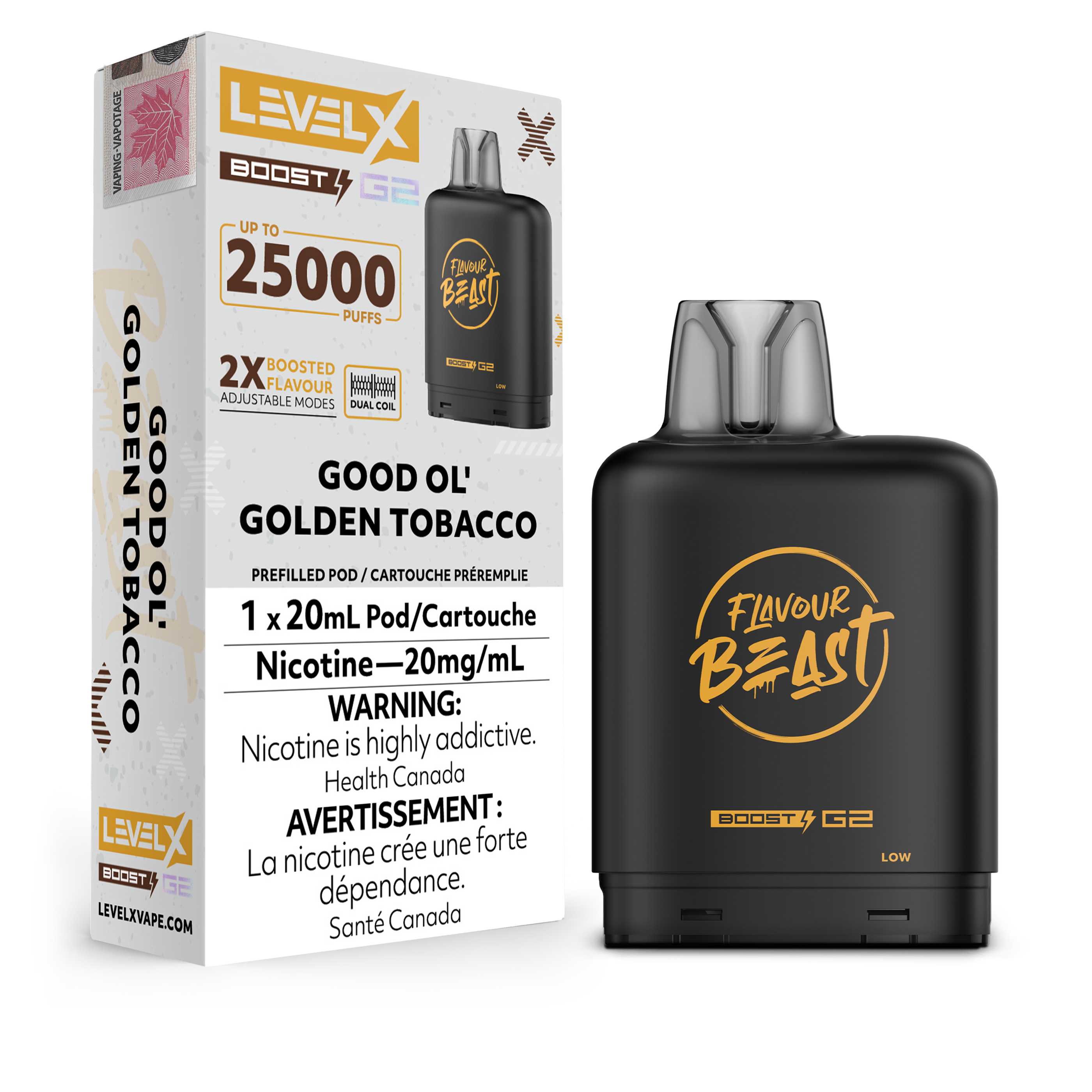 GOOD OL' GOLDEN TOBACCO - LEVEL X FB BOOST (20mL) (ONTARIO)