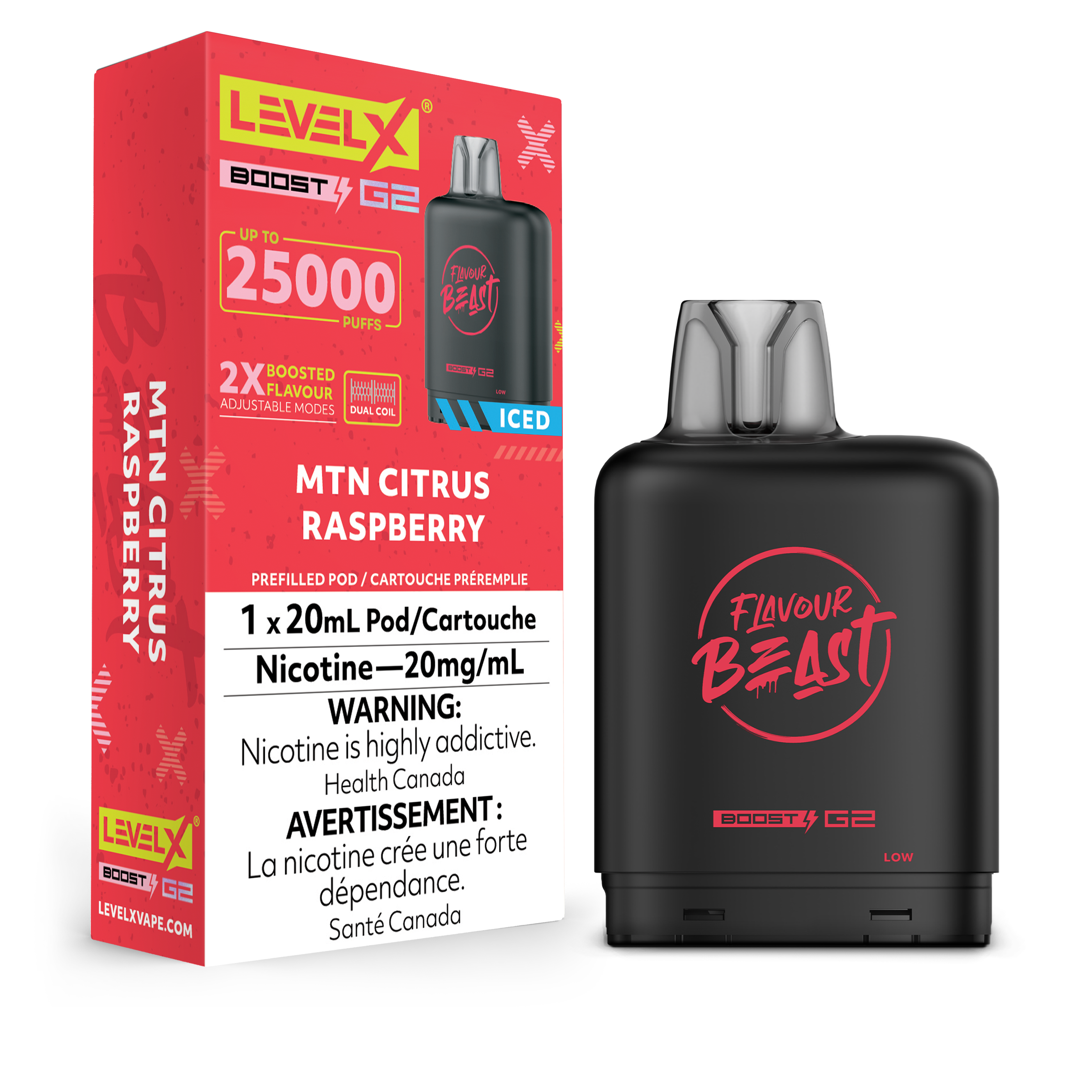 MTN CITRUS RASPBERRY - LEVEL X FB BOOST (20mL) (ONTARIO)