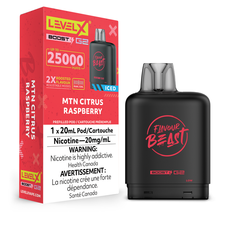 MTN CITRUS RASPBERRY - LEVEL X FB BOOST (20mL) (ONTARIO)
