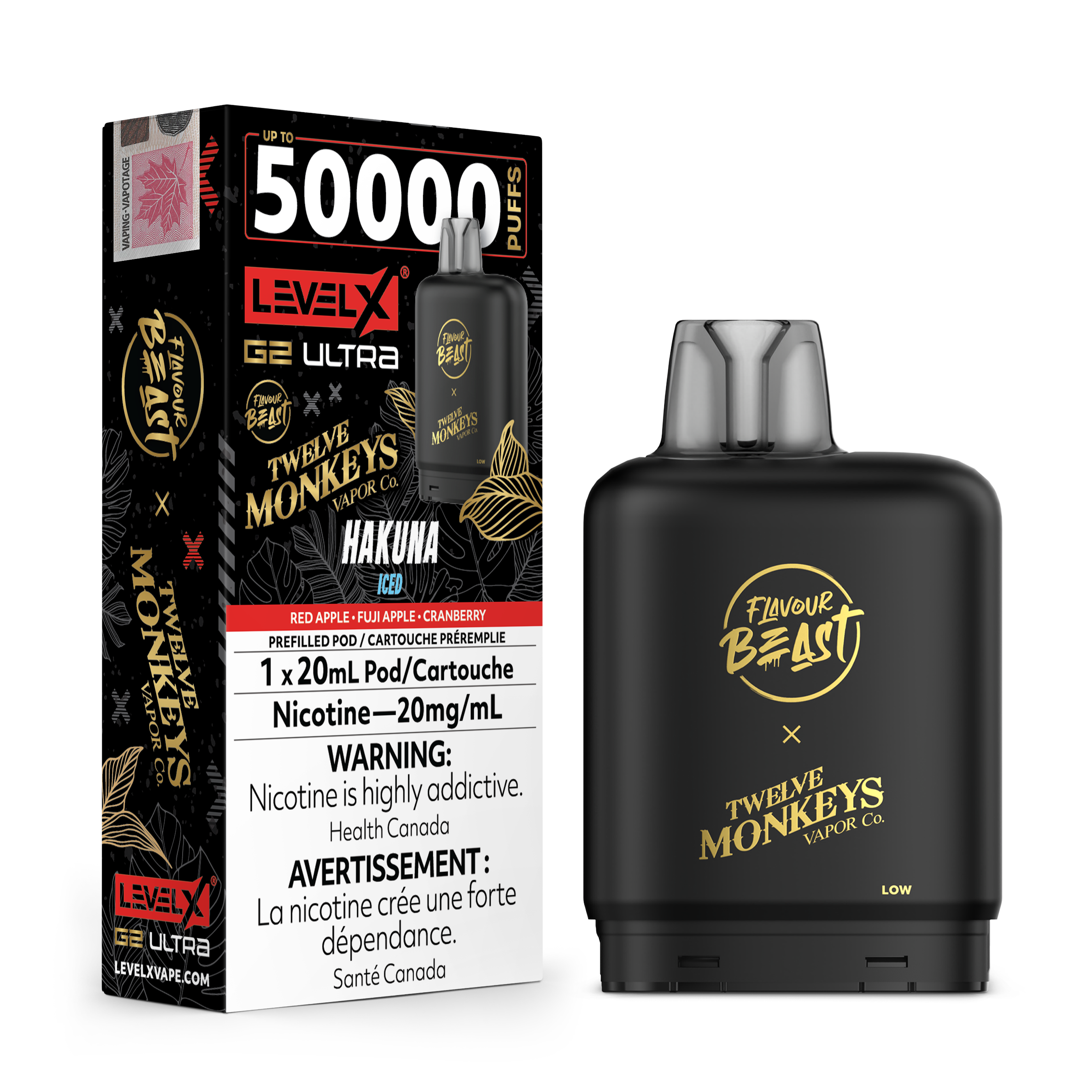 HAKUNA - FB X 12 MONKEYS LEVEL X G2 ULTRA (20mL) (ONTARIO)