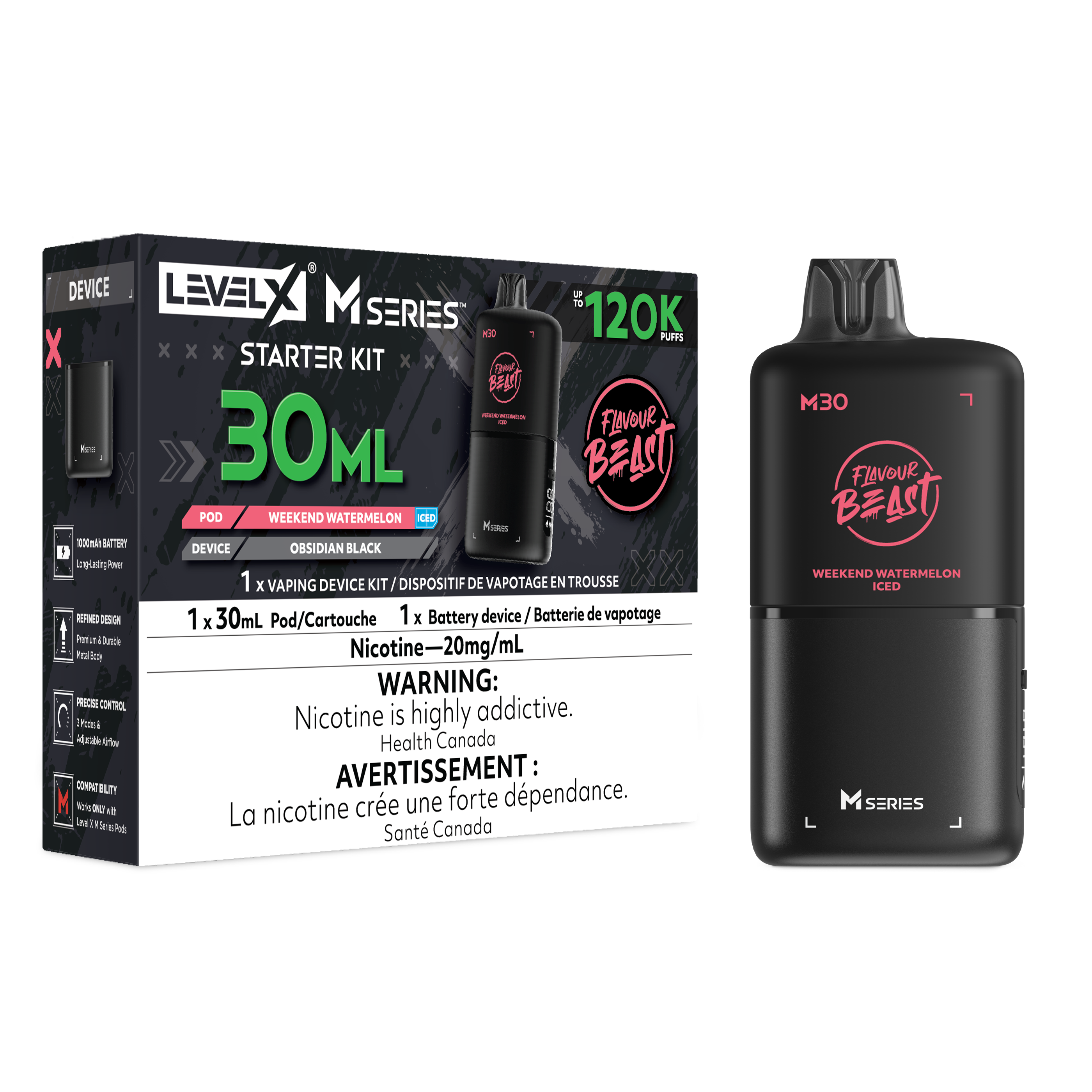 WEEKEND WATERMELON ICED - LEVEL X M30 STARTER KIT (DEVICE & M30 POD)