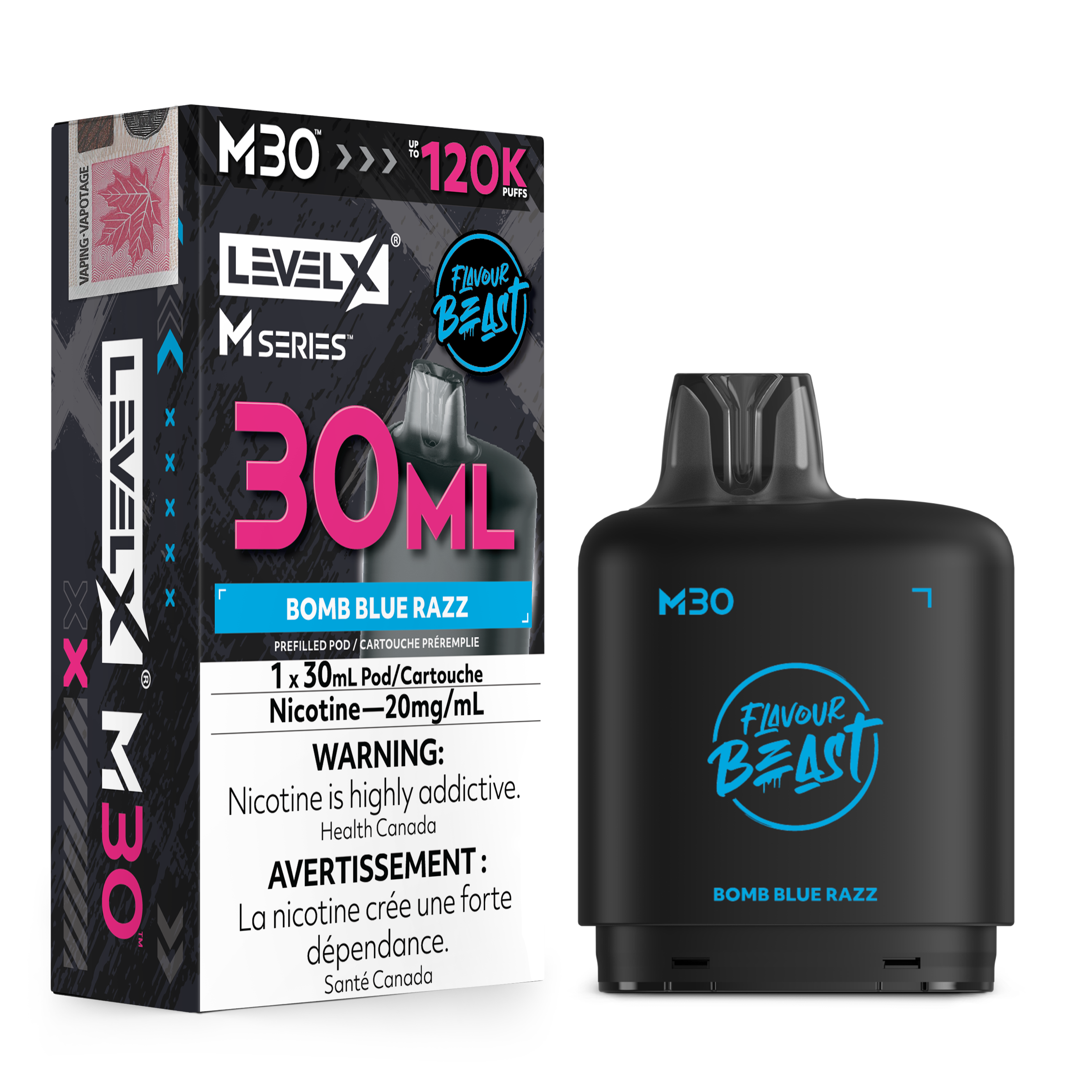 BOMB BLUE RAZZ - LEVEL X M30 (30mL) *LEVEL X M DEVICE REQUIRED*