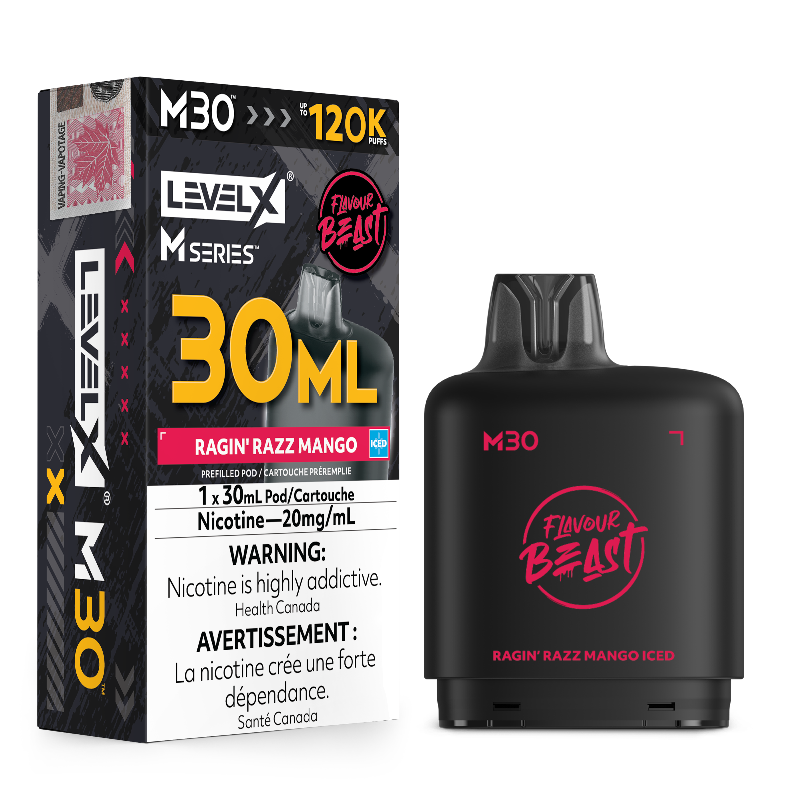RAGIN' RAZZ MANGO ICED  - LEVEL X M30 (30mL) *LEVEL X M DEVICE REQUIRED*