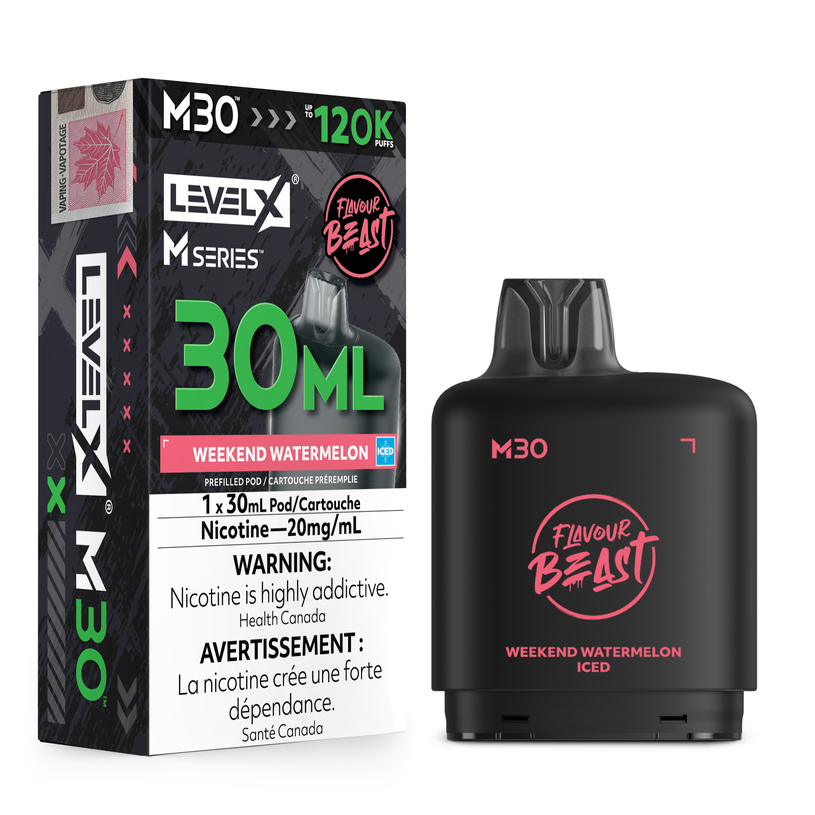 WEEKEND WATERMELON ICED - LEVEL X M30 (30mL) *LEVEL X M DEVICE REQUIRED*