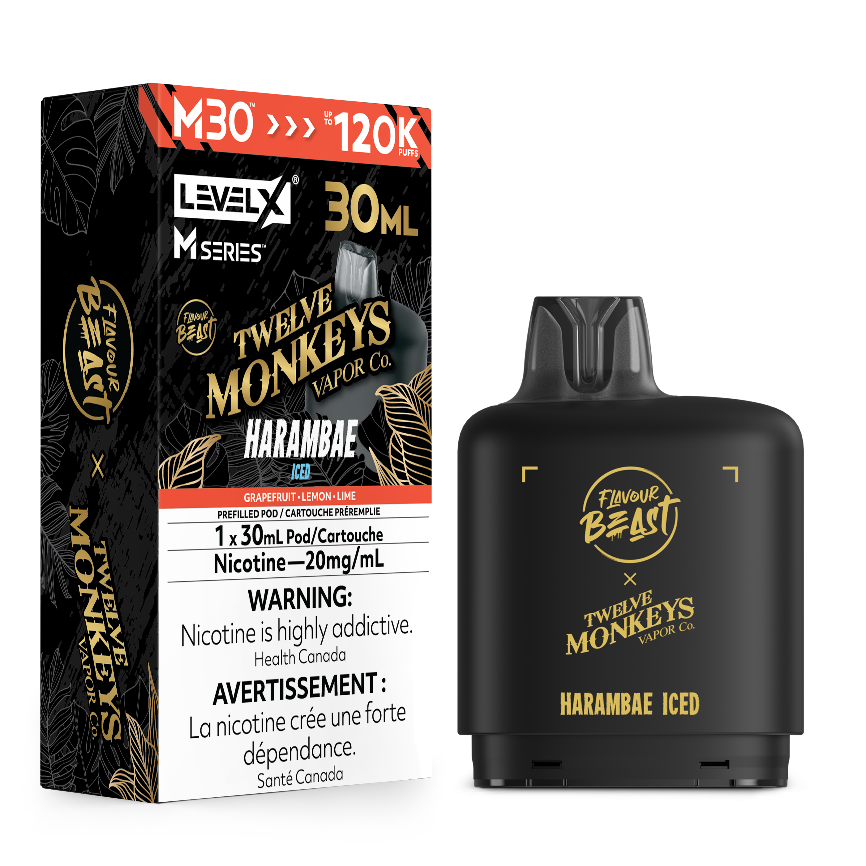 HARAMBAE ICED - FB X 12 MONKEYS LEVEL X M30 (30mL) *LEVEL X M DEVICE REQUIRED*