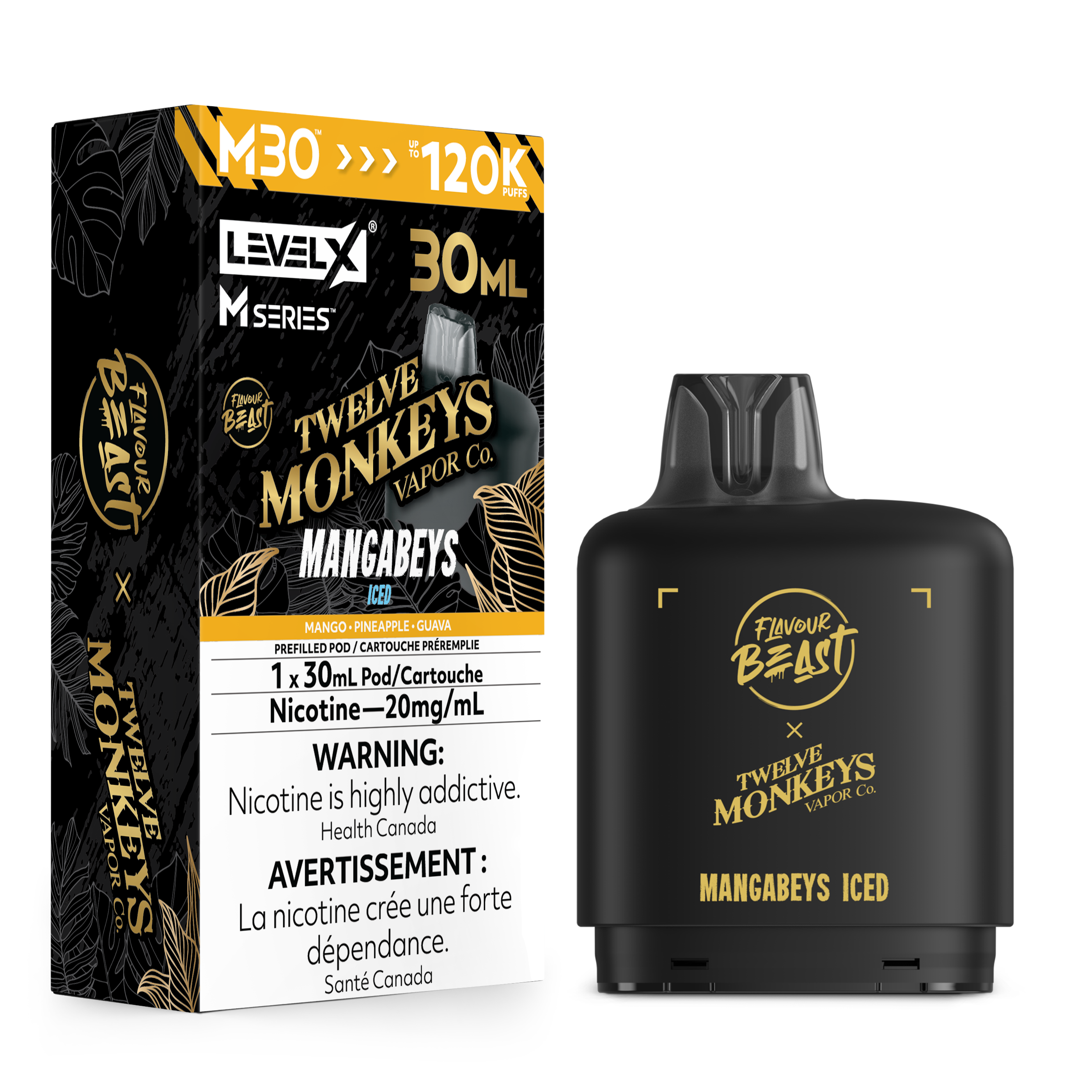 MANGABEYS ICED - FB X 12 MONKEYS LEVEL X M30 (30mL) *LEVEL X M DEVICE REQUIRED*