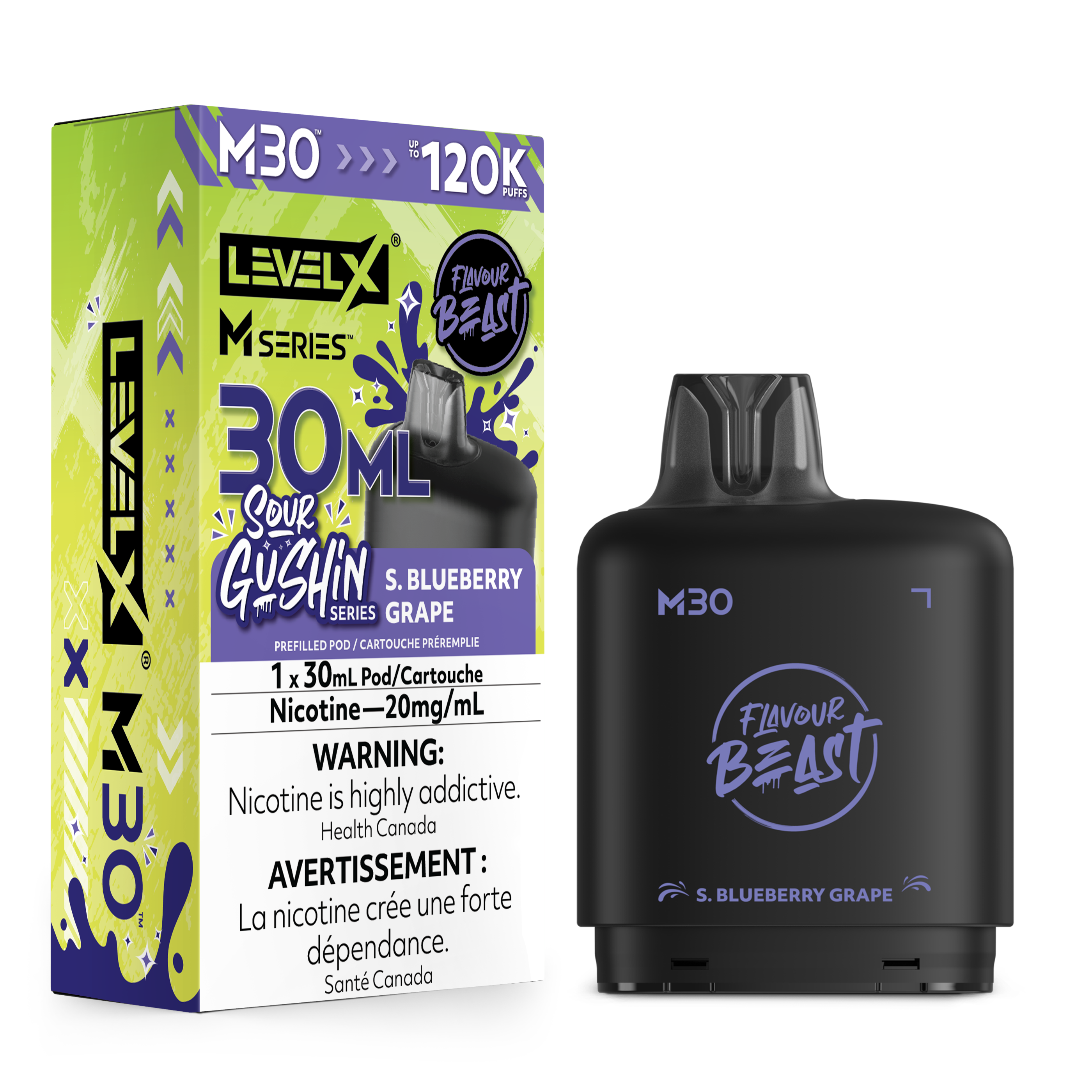 GUSHIN S. BLUEBERRY GRAPE - LEVEL X M30 (30mL) *LEVEL X M DEVICE REQUIRED*