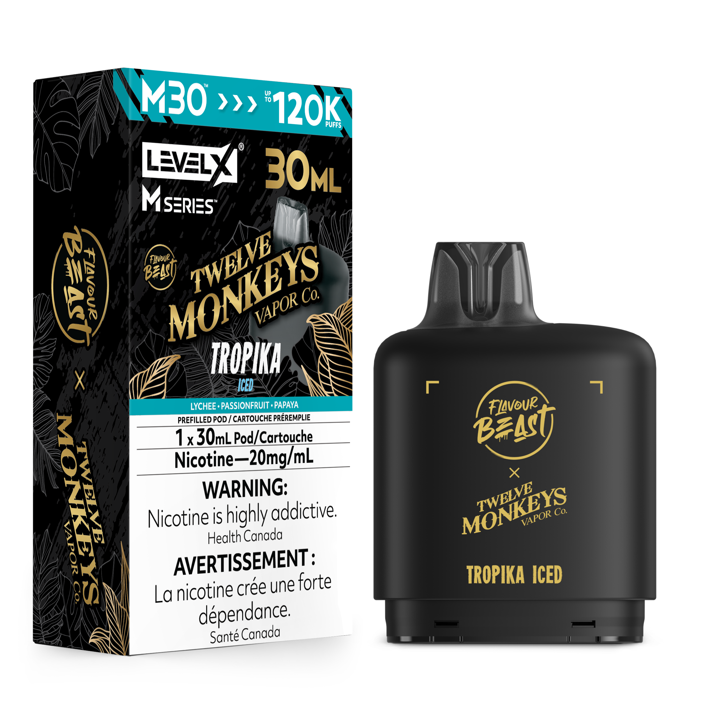 TROPIKA ICED - FB X 12 MONKEYS LEVEL X M30 (30mL) *LEVEL X M DEVICE REQUIRED*