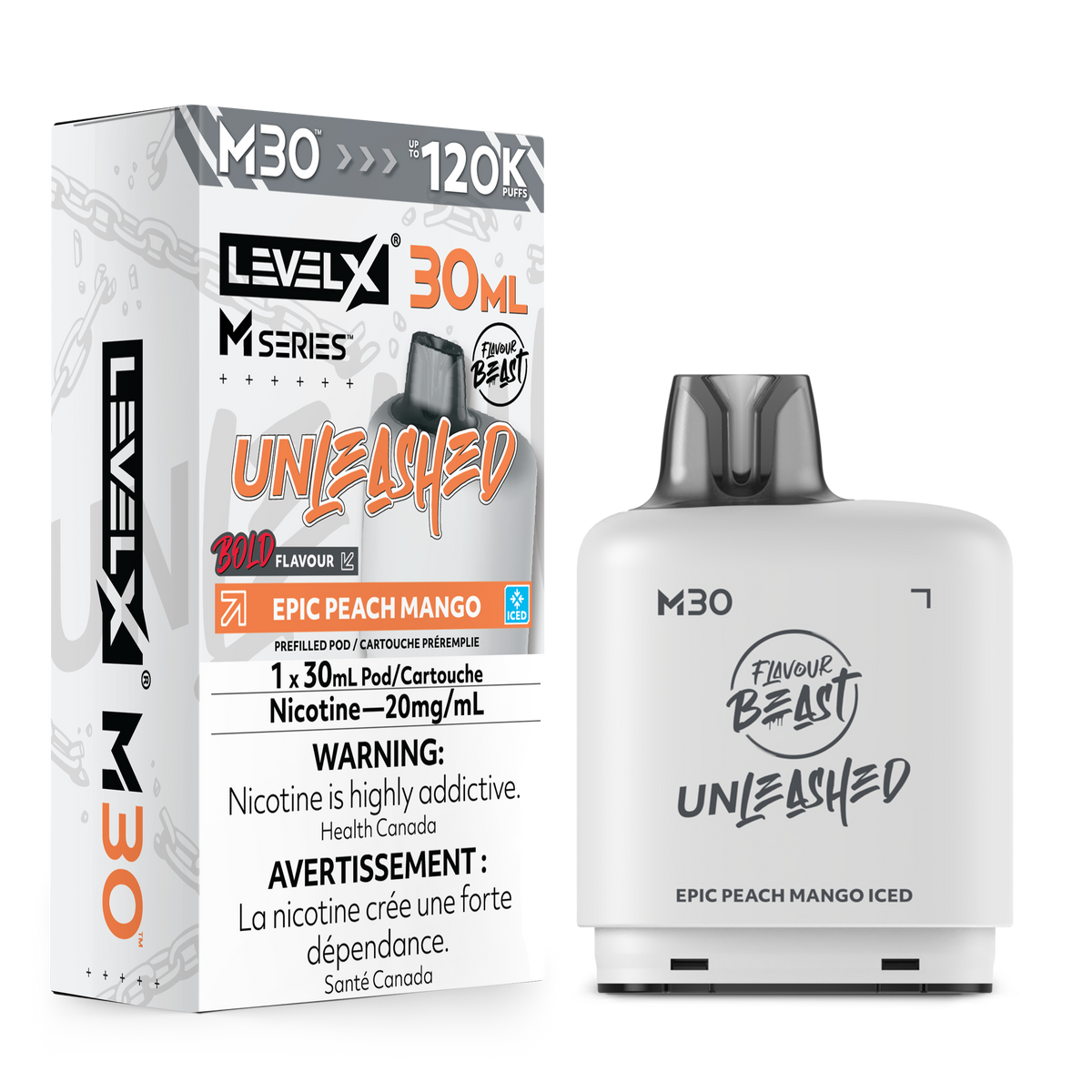 EPIC PEACH MANGO ICED - LEVEL X UNLEASHED M30 (30mL) *LEVEL X M DEVICE REQUIRED*