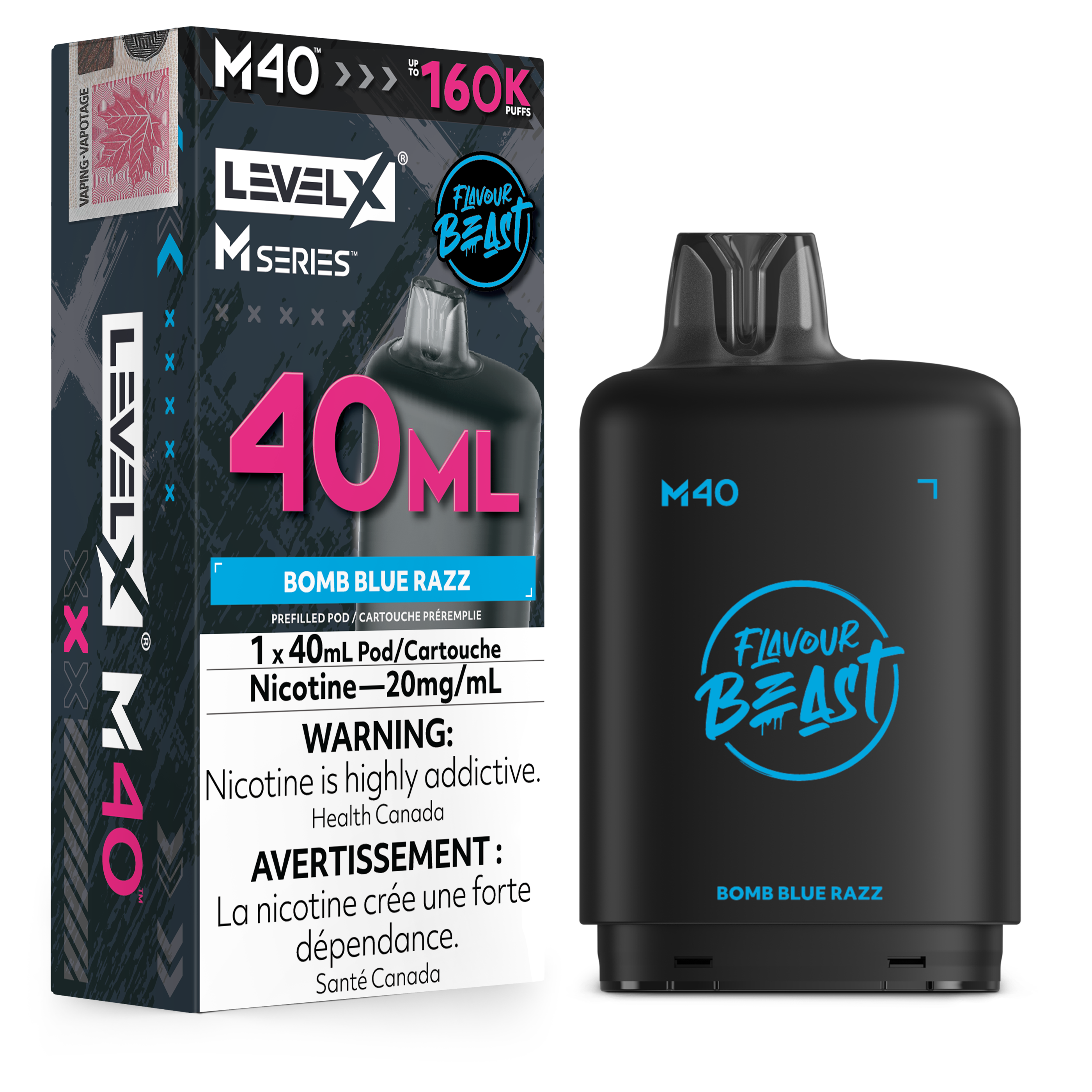 BOMB BLUE RAZZ - LEVEL X M40 (40mL) *LEVEL X M DEVICE REQUIRED*