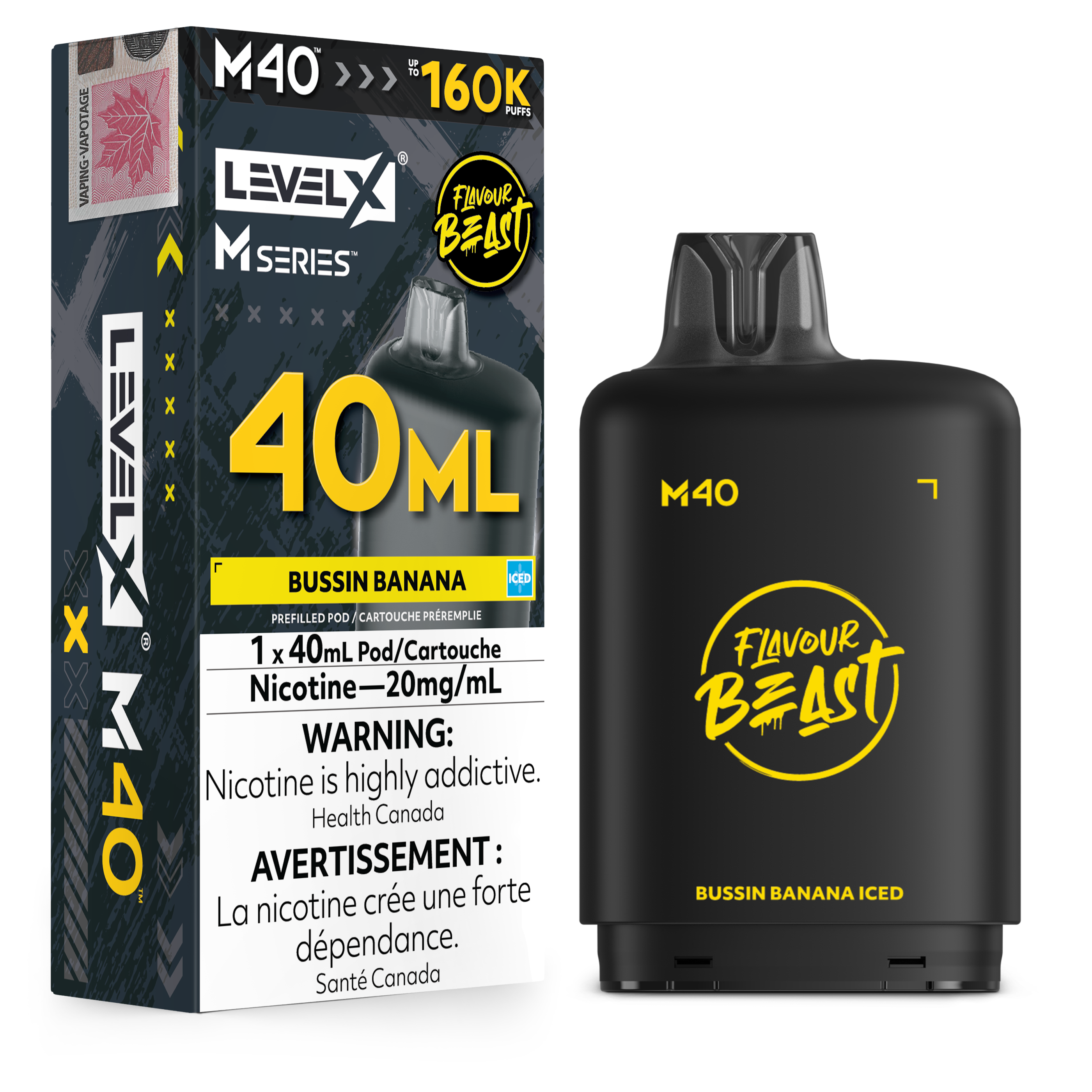 BUSSIN BANANA ICED - LEVEL X M40 (40mL) *LEVEL X M DEVICE REQUIRED*