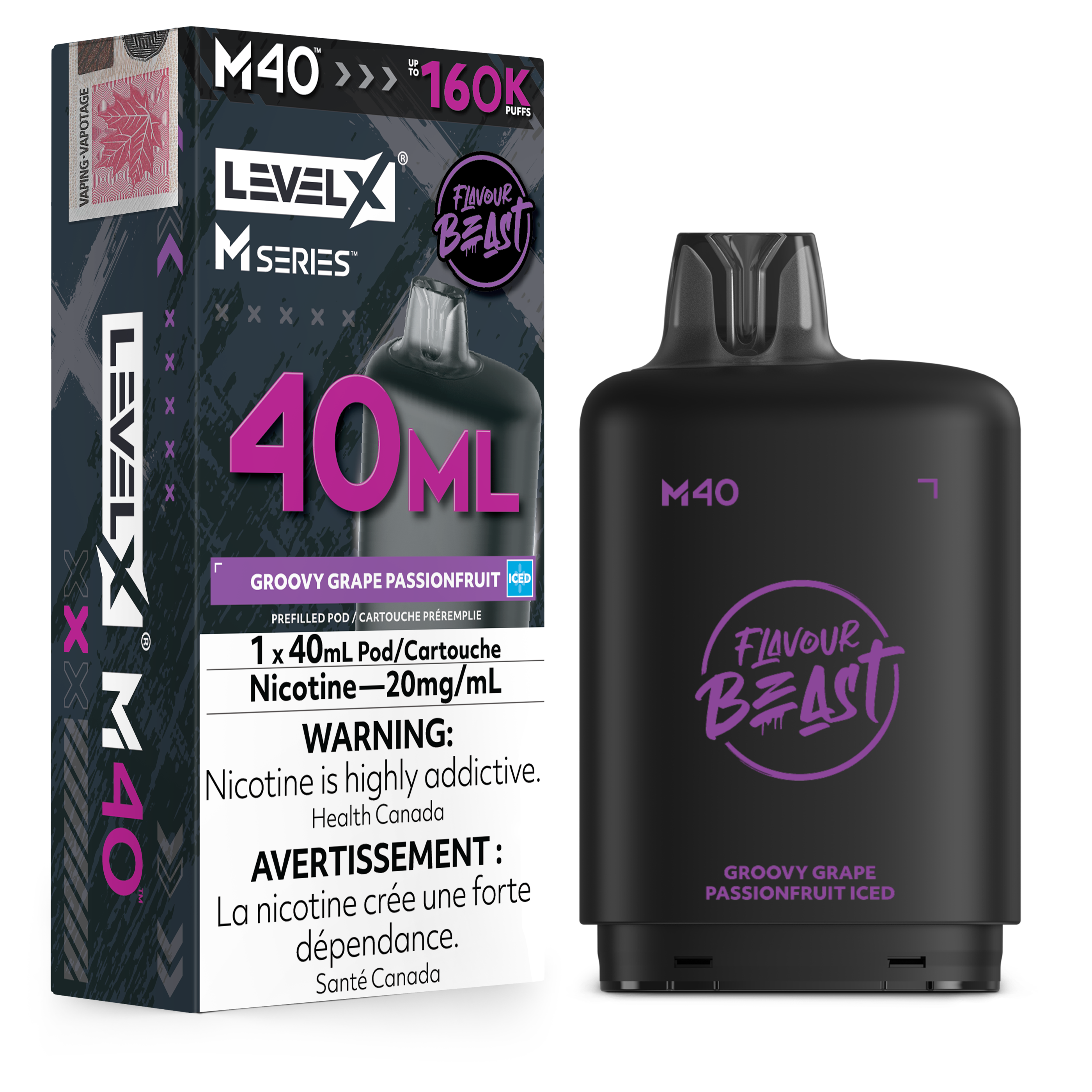 GROOVY GRAPE PASSIONFRUIT ICED - LEVEL X M40 (40mL) *LEVEL X M DEVICE REQUIRED*