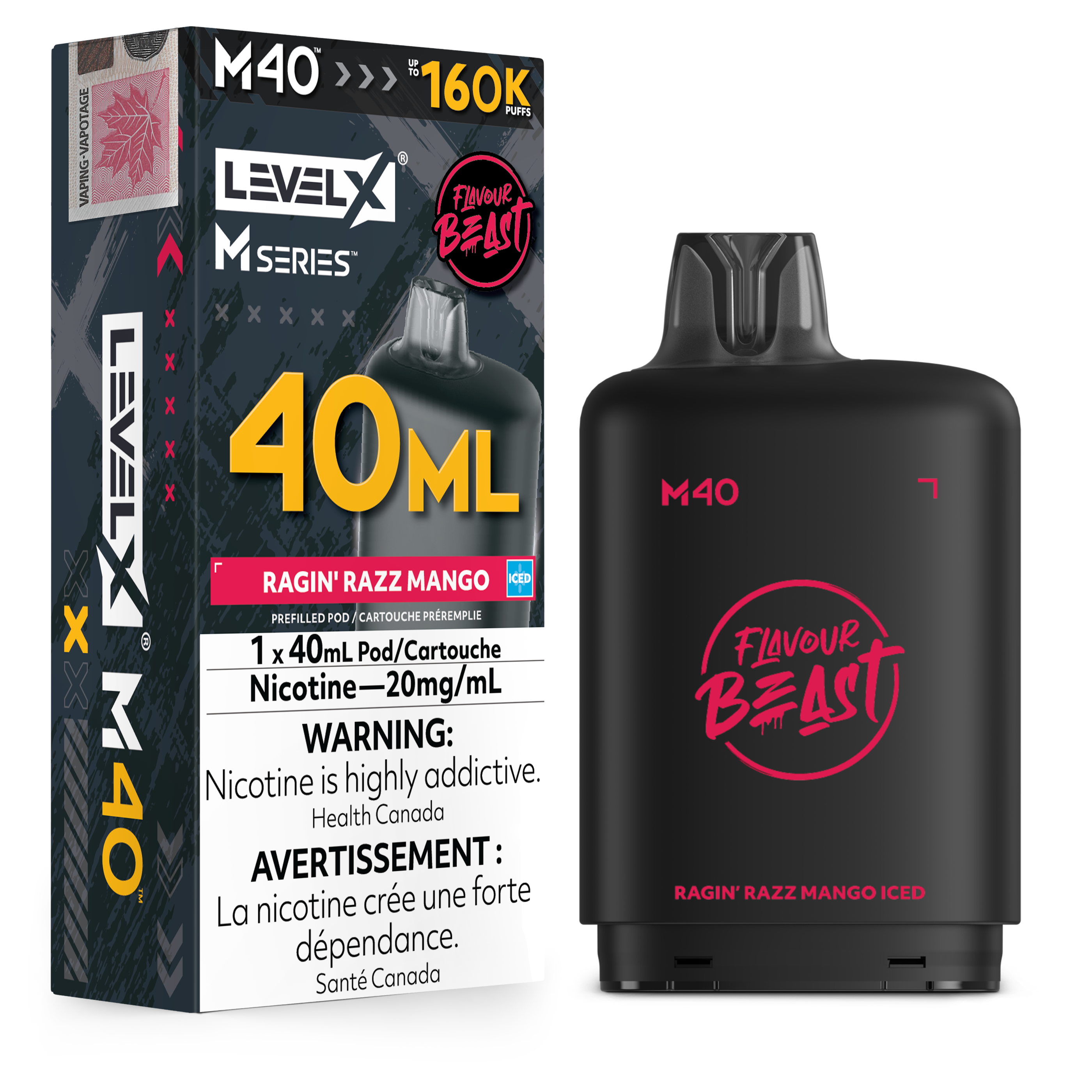 RAGIN' RAZZ MANGO ICED - LEVEL X M40 (40mL) *LEVEL X M DEVICE REQUIRED*