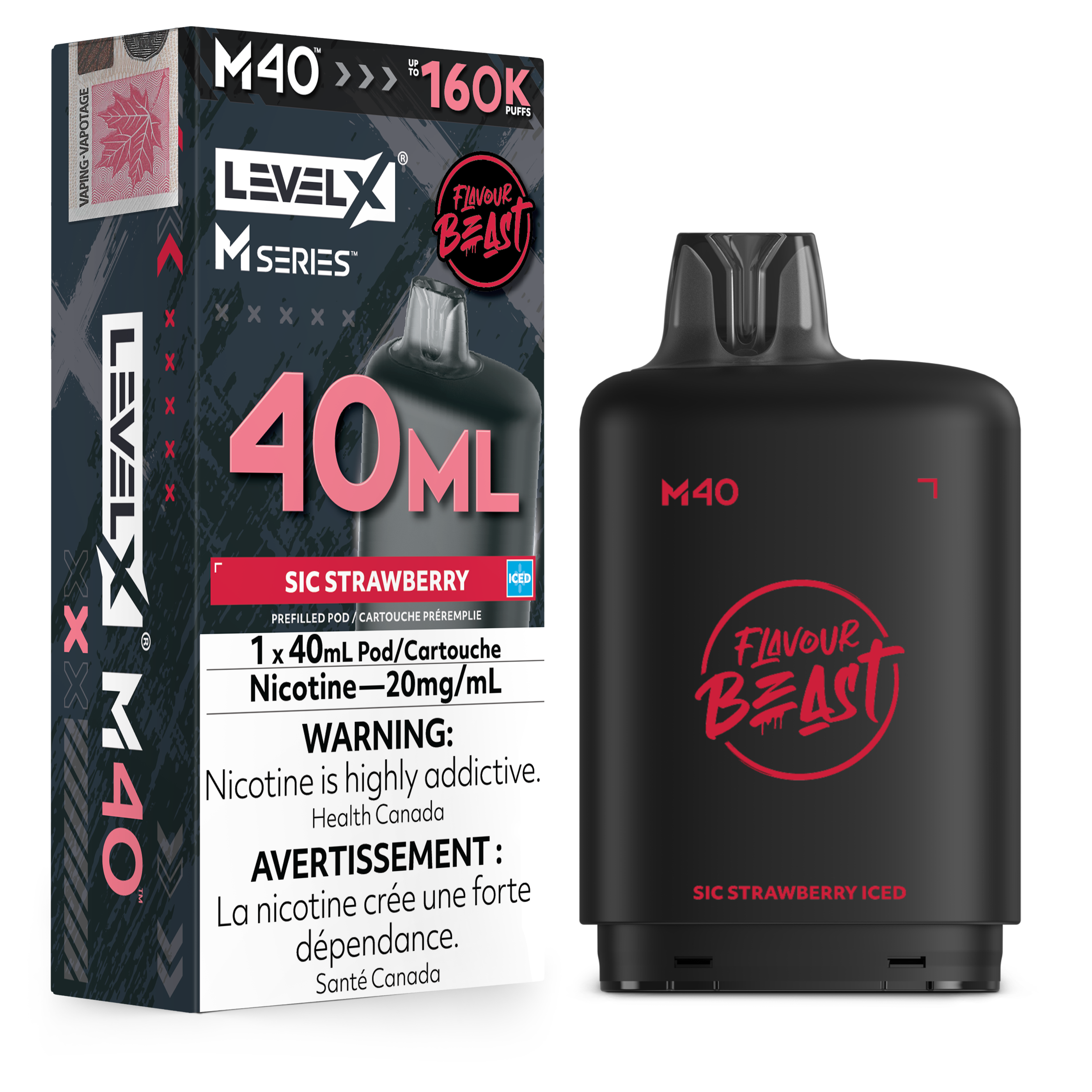 SIC STRAWBERRY ICED - LEVEL X M40 (40mL) *LEVEL X M DEVICE REQUIRED*