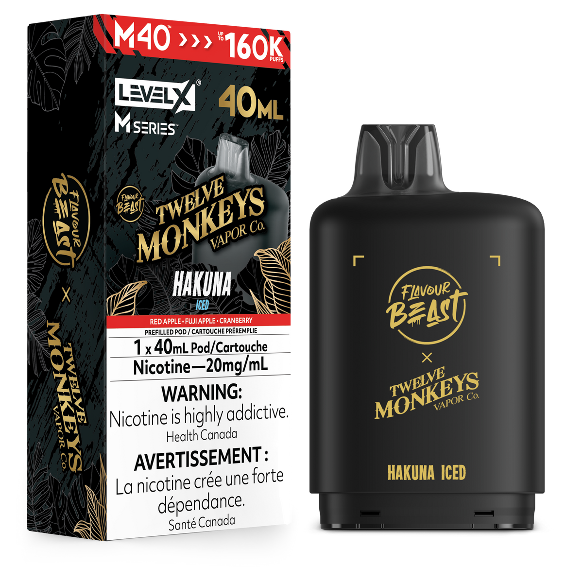 HAKUNA ICED - FB X 12 MONKEYS LEVEL X M40 (40mL) *LEVEL X M DEVICE REQUIRED*