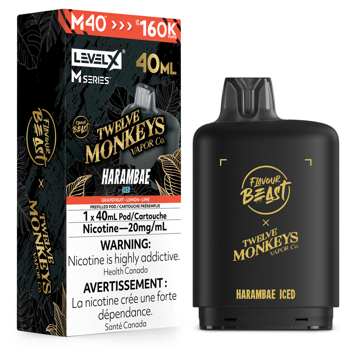 HARAMBAE ICED - FB X 12 MONKEYS LEVEL X M40 (40mL) *LEVEL X M DEVICE REQUIRED*