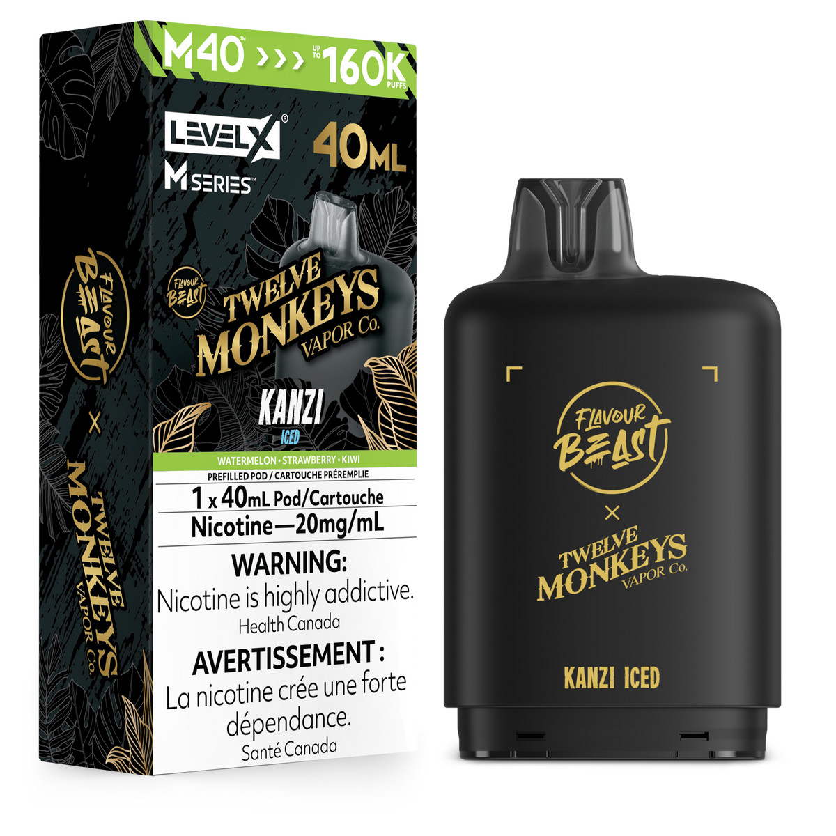 KANZI ICED - FB X 12 MONKEYS LEVEL X M40 (40mL) *LEVEL X M DEVICE REQUIRED*