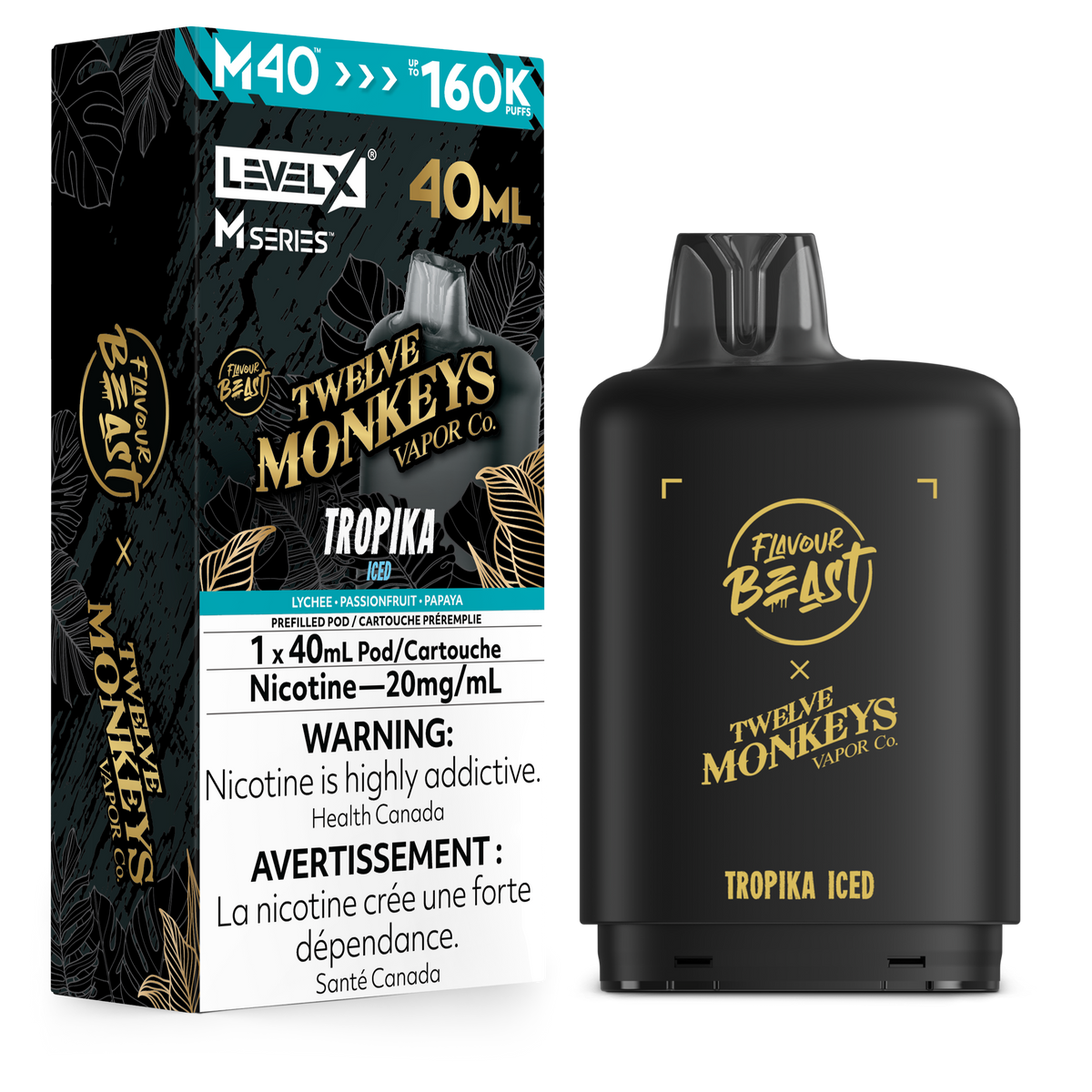TROPIKA ICED - FB X 12 MONKEYS LEVEL X M40 (40mL) *LEVEL X M DEVICE REQUIRED*