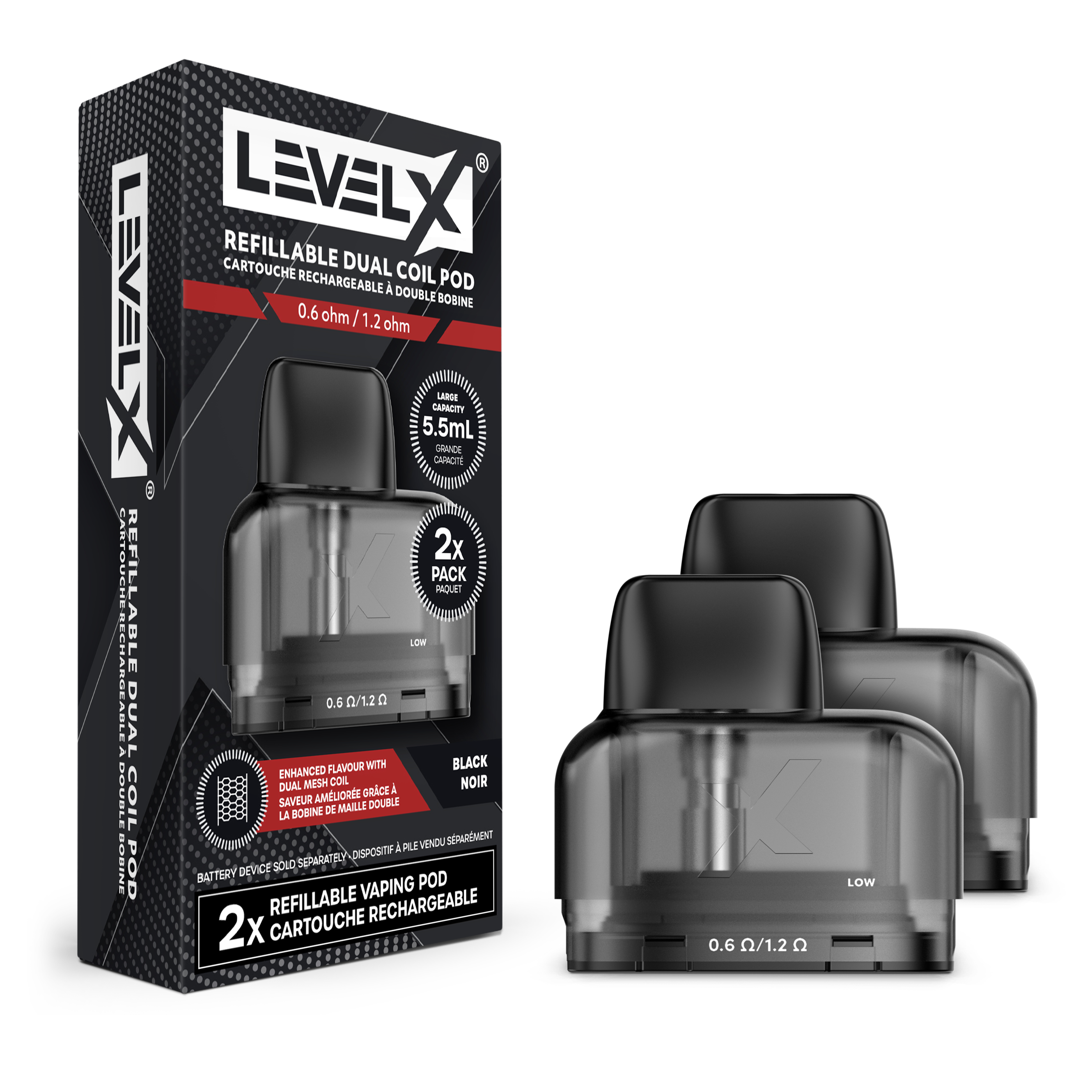 REFILLABLE DUAL COIL POD - LEVEL X