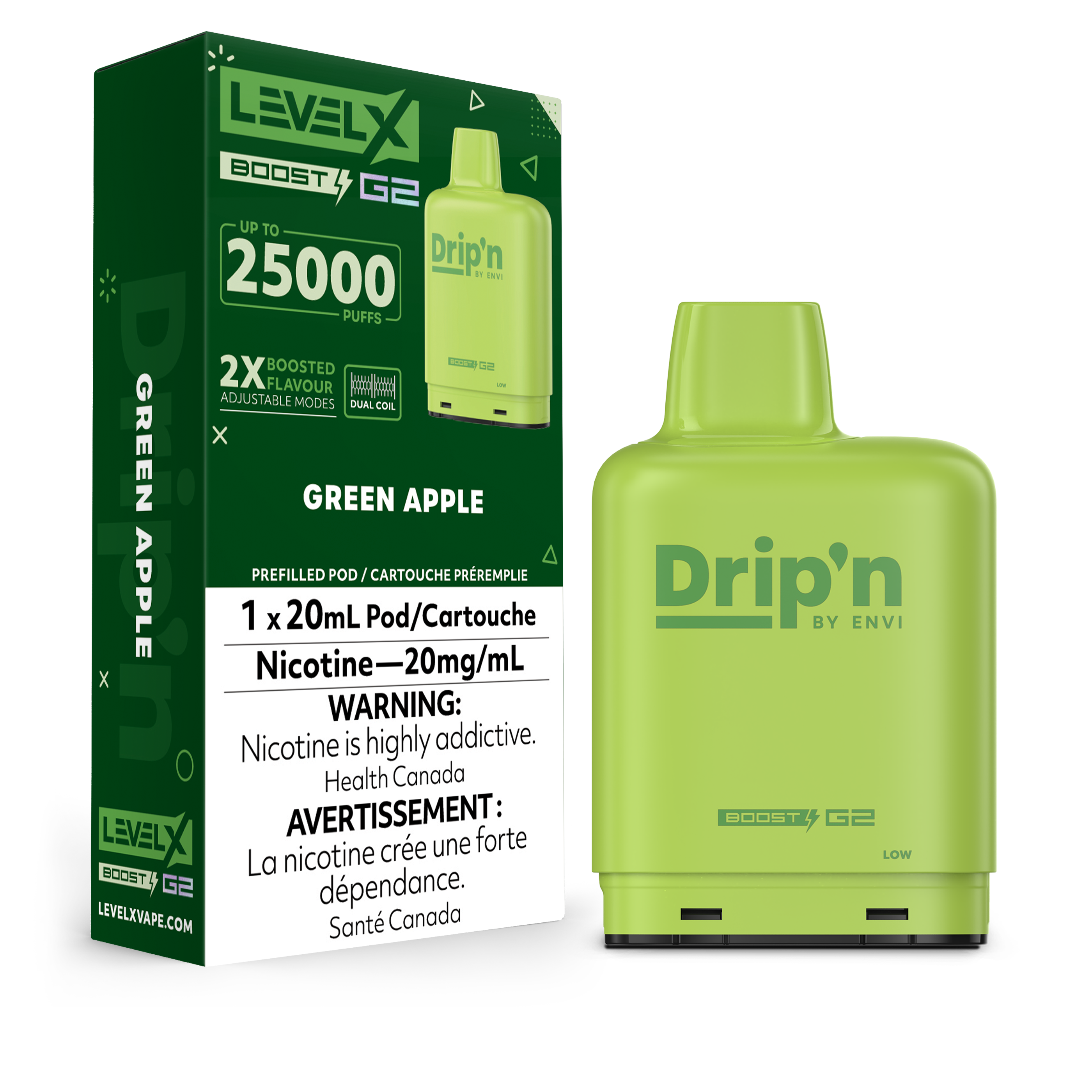GREEN APPLE - LEVEL X DRIP'N BOOST (20mL) (ONTARIO)