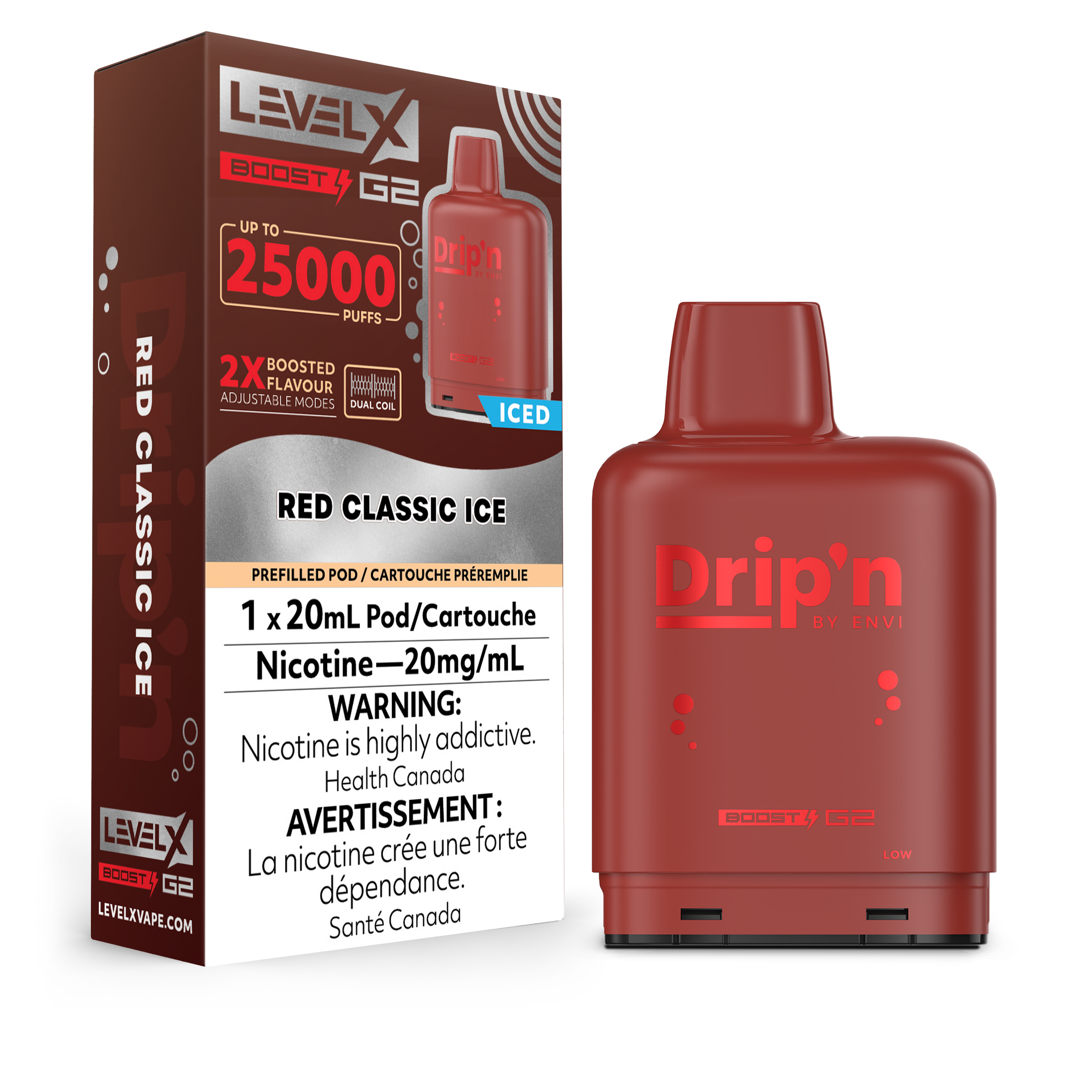 RED CLASSIC ICE - LEVEL X DRIP'N BOOST (20mL) (ONTARIO)