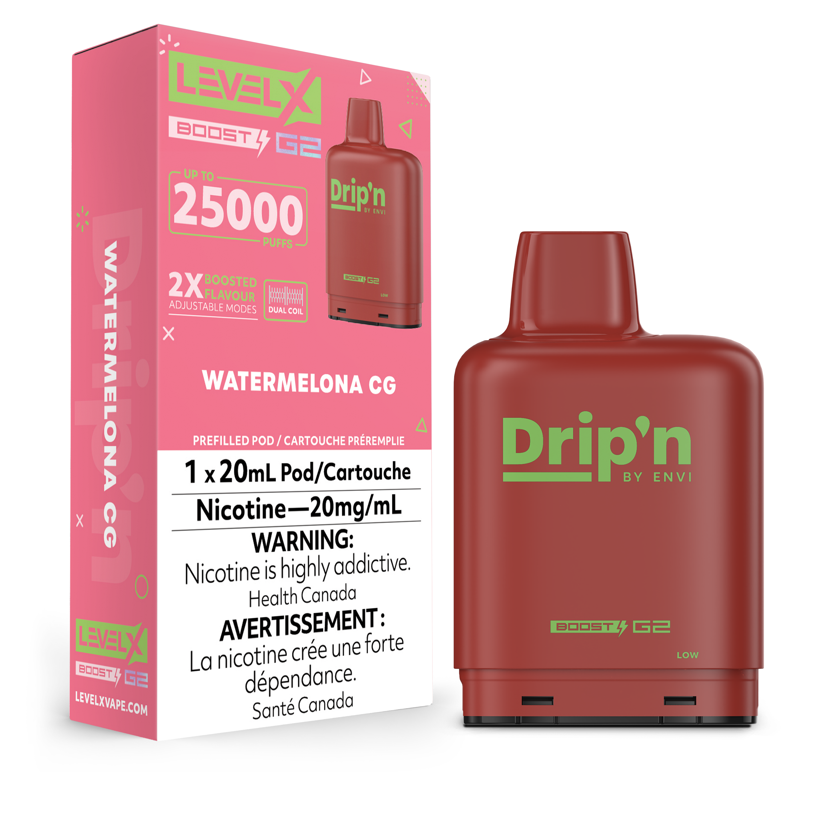 WATERMELONA CG - LEVEL X DRIP'N BOOST (20mL) (ONTARIO)