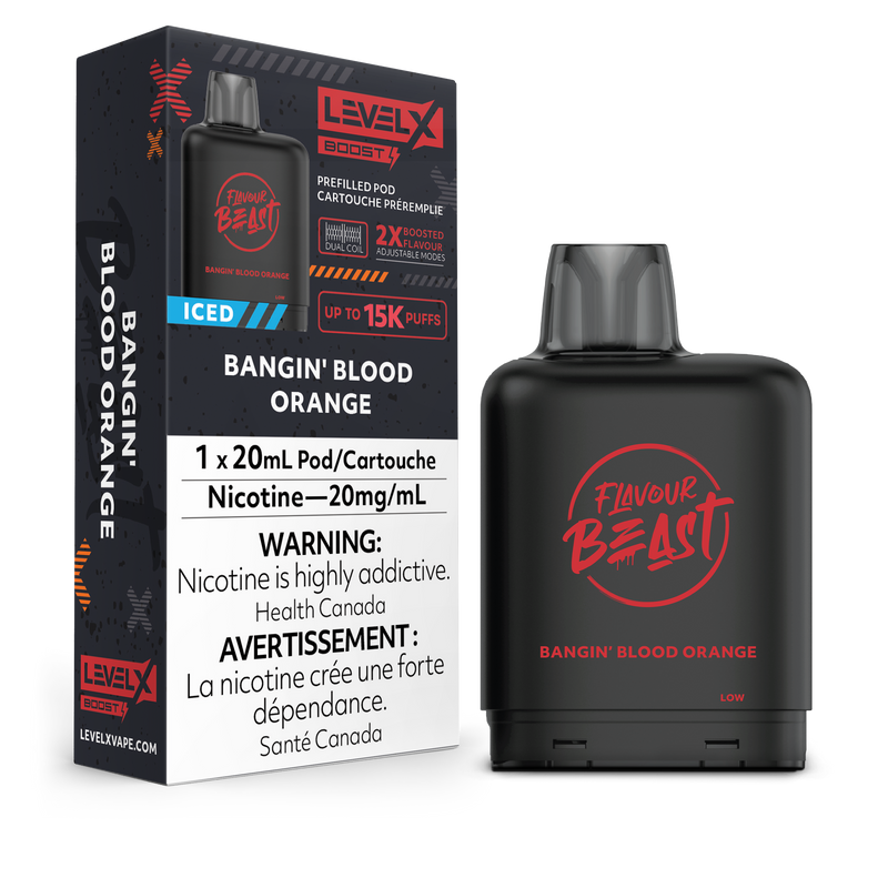 BANGIN' BLOOD ORANGE - LEVEL X FLAVOUR BEAST BOOST POD (20mL)